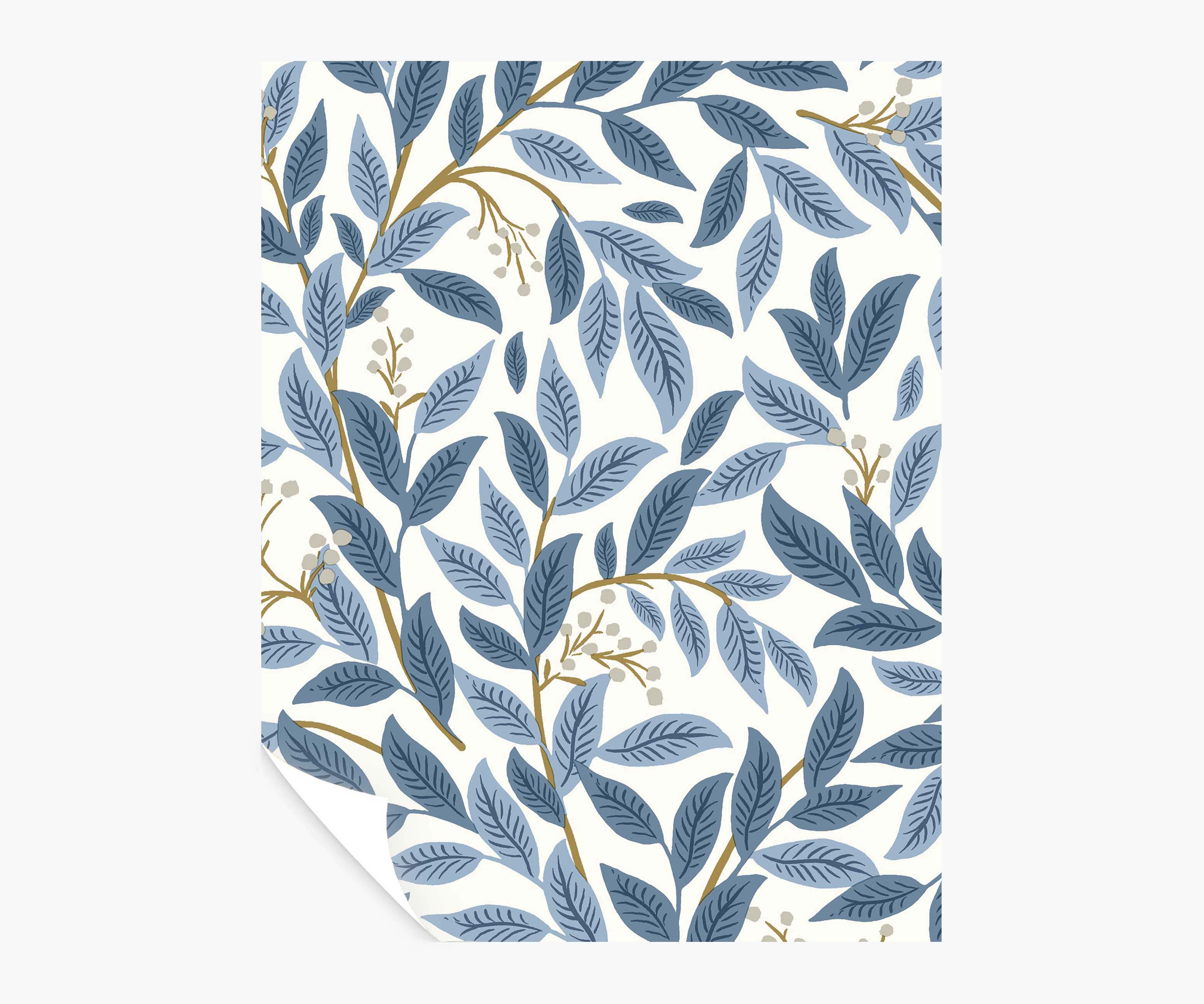 Willowberry Peel & Stick Wallpaper Sample - Blue & White