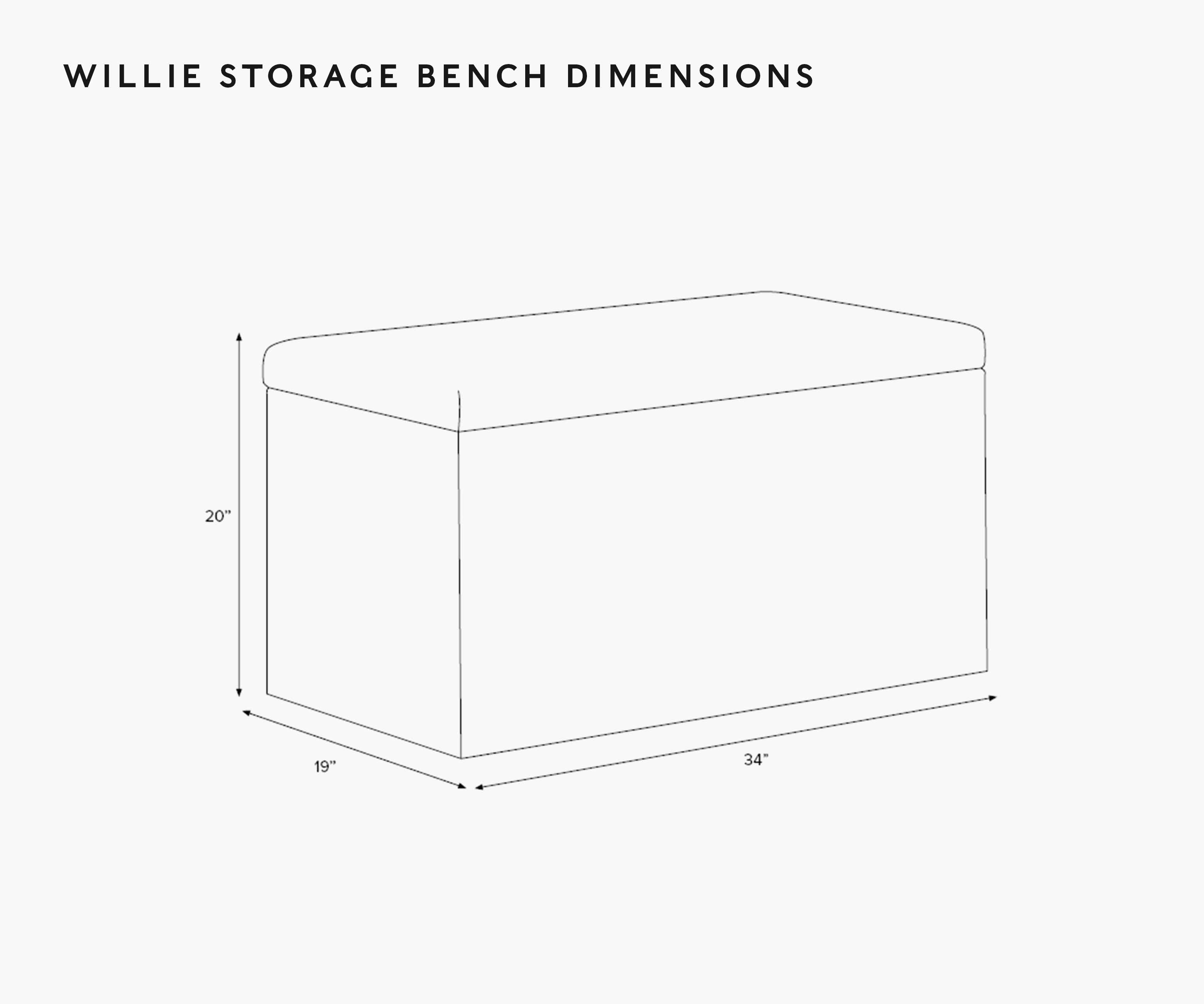 Willie Storage Bench - Peacock