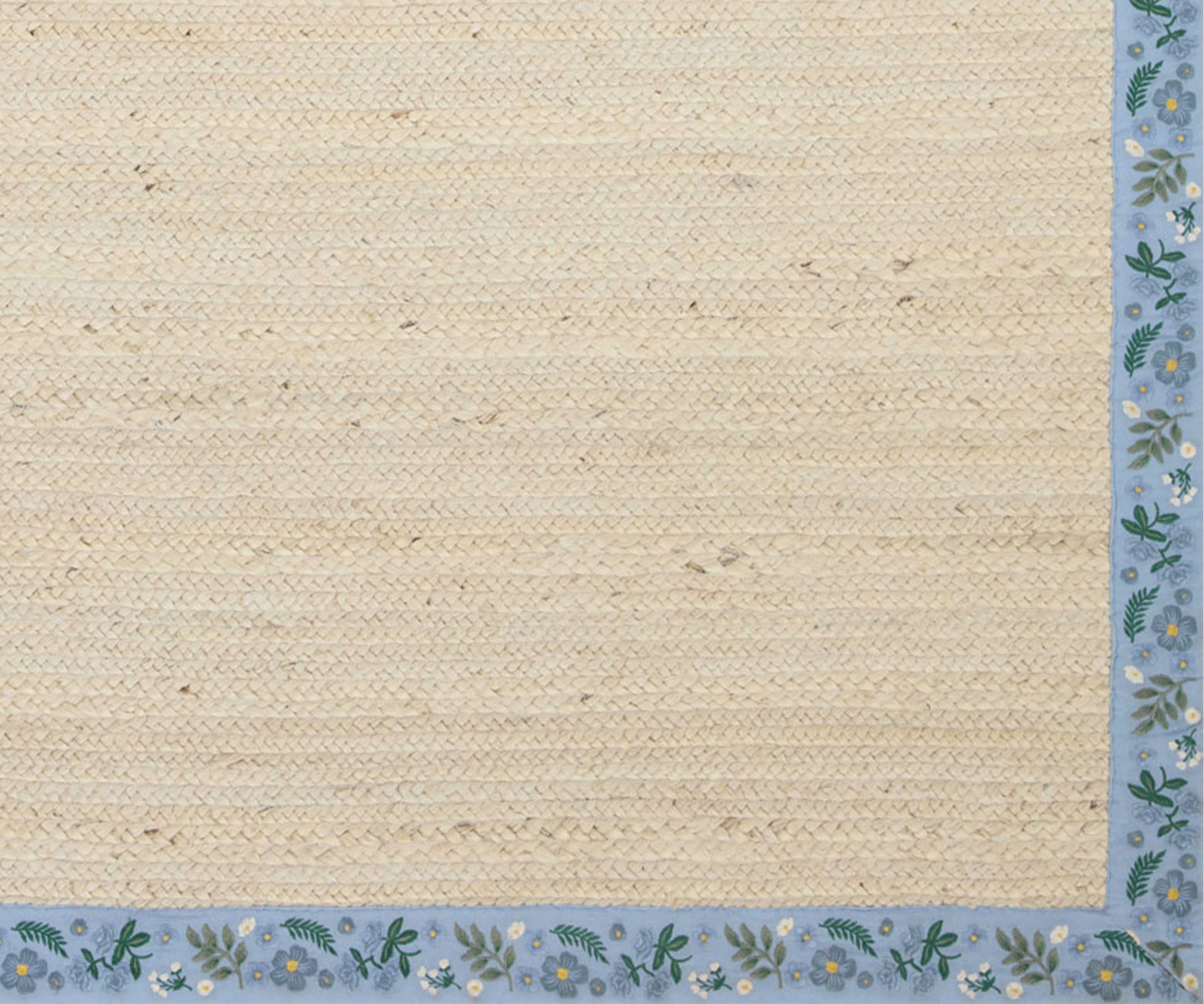 Costa Wildwood Jute Rug - Ivory & French Blue