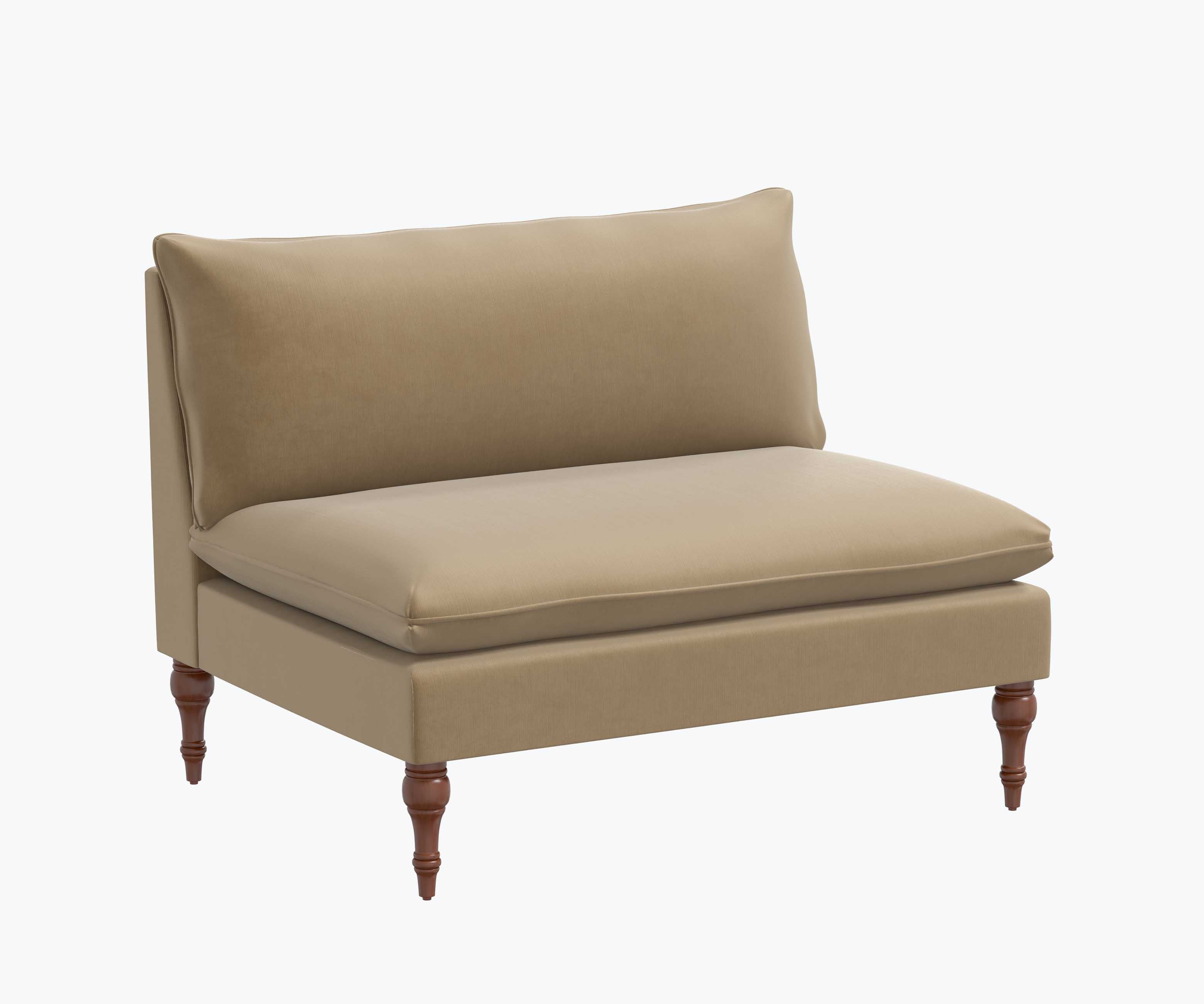 Louie Settee - Walnut Velvet