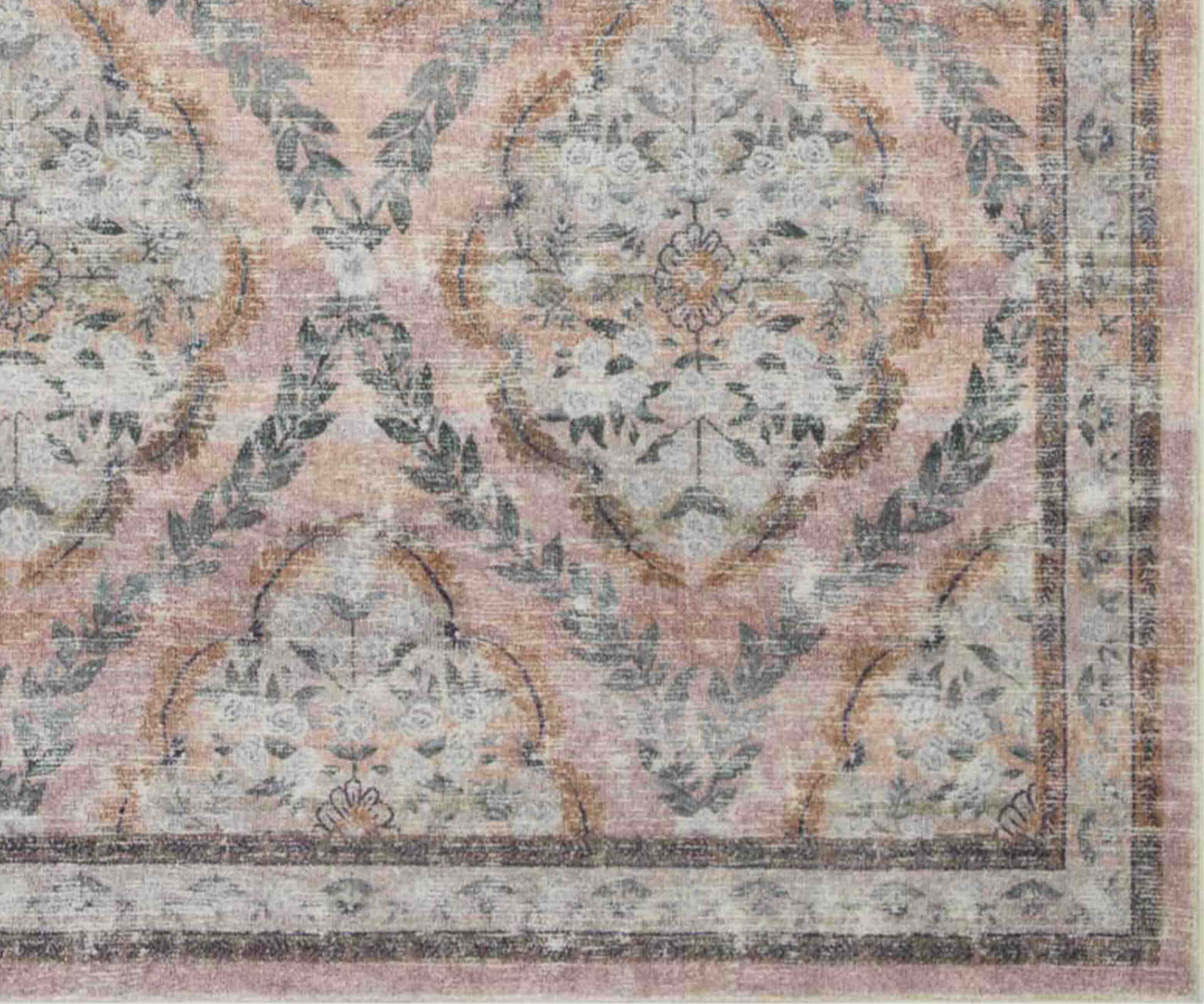 Courtyard Chateau Printed Rug - Blush