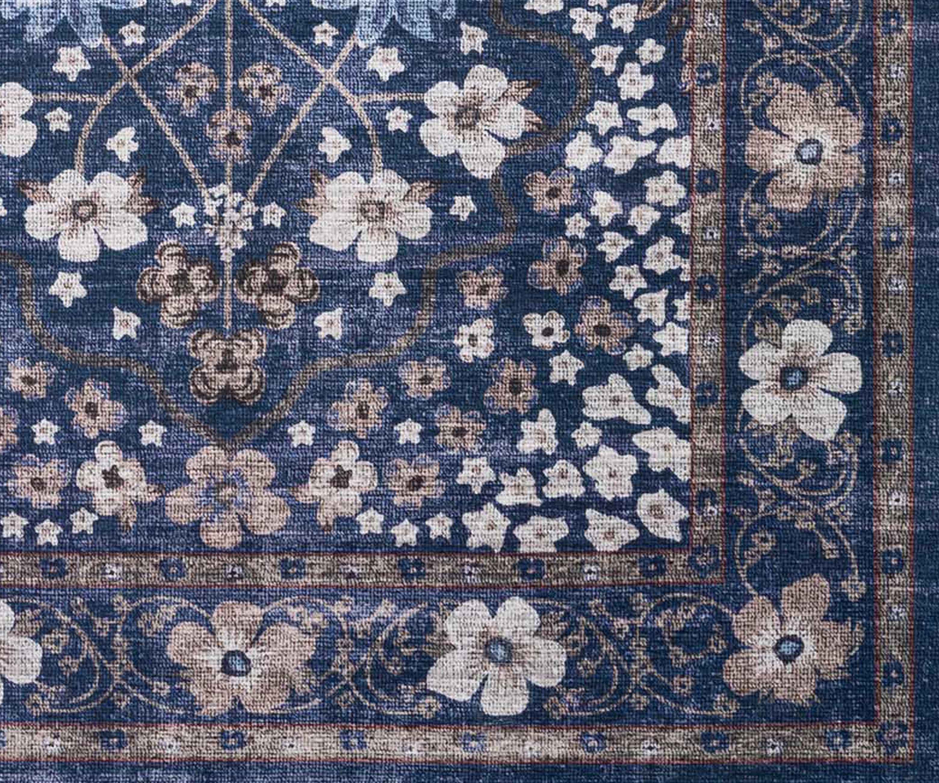 Palais Meadow Printed Rug - Navy