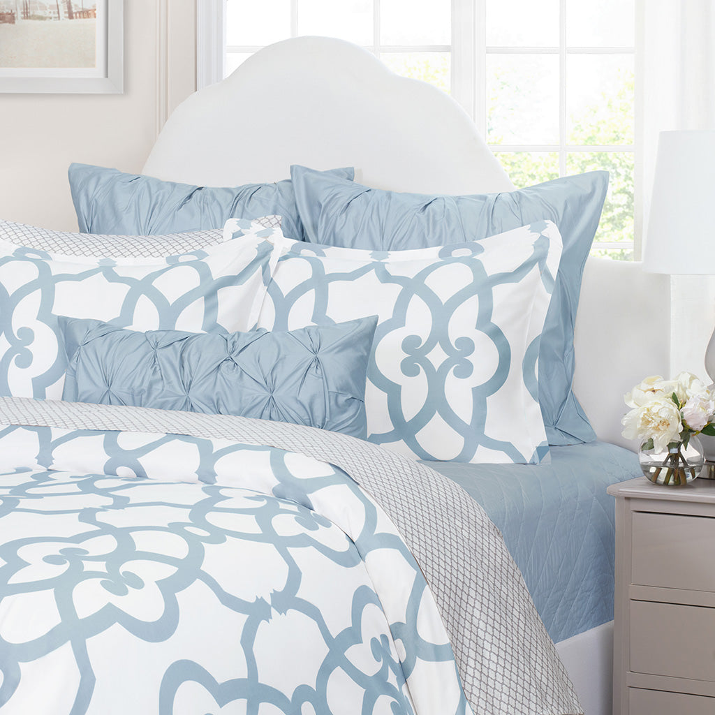 French Blue Florentine Euro Sham