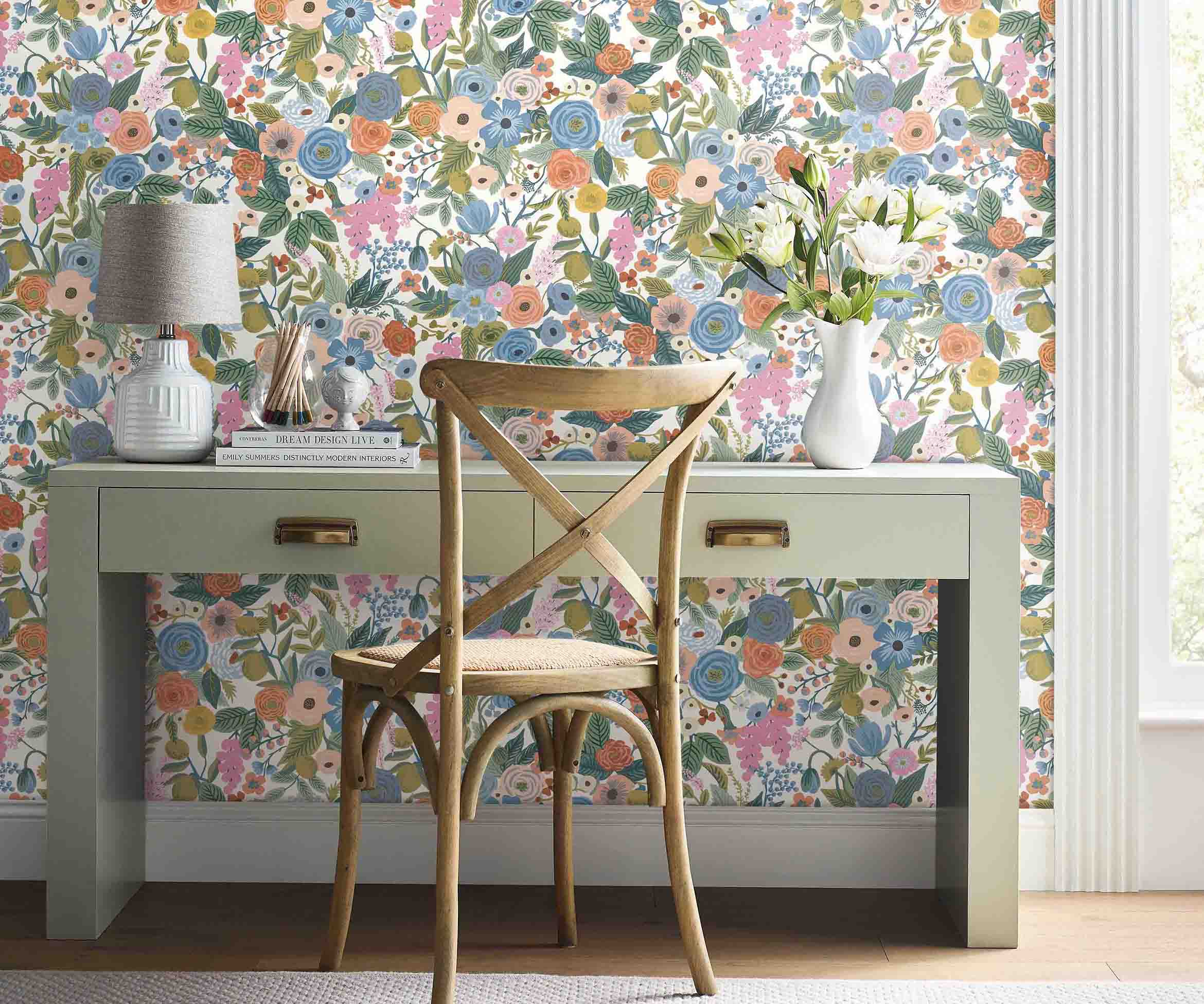 Garden Party Peel & Stick Wallpaper Sample - Cobalt Multi