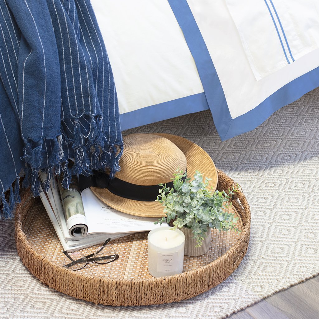 Capri Blue Linden Border Euro Sham