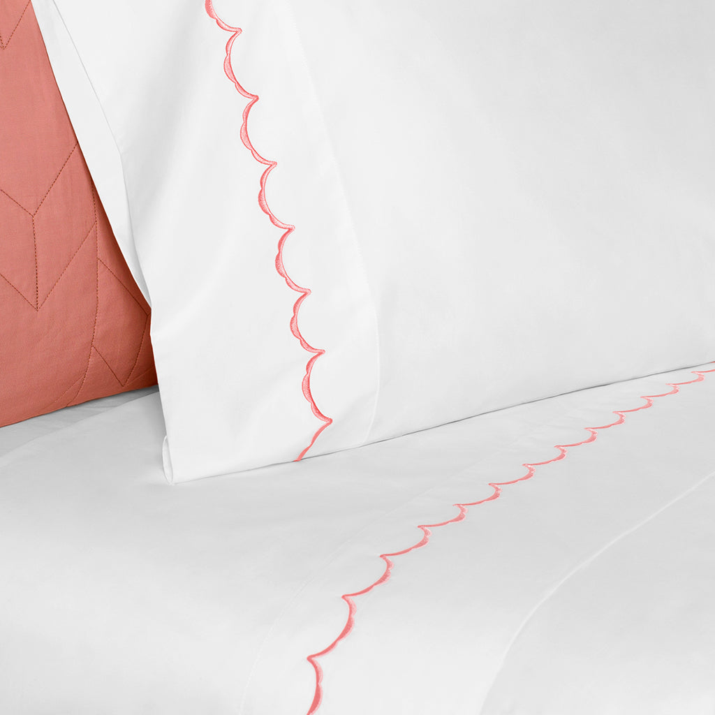 Coral Wavelet Embroidered Flat Sheet