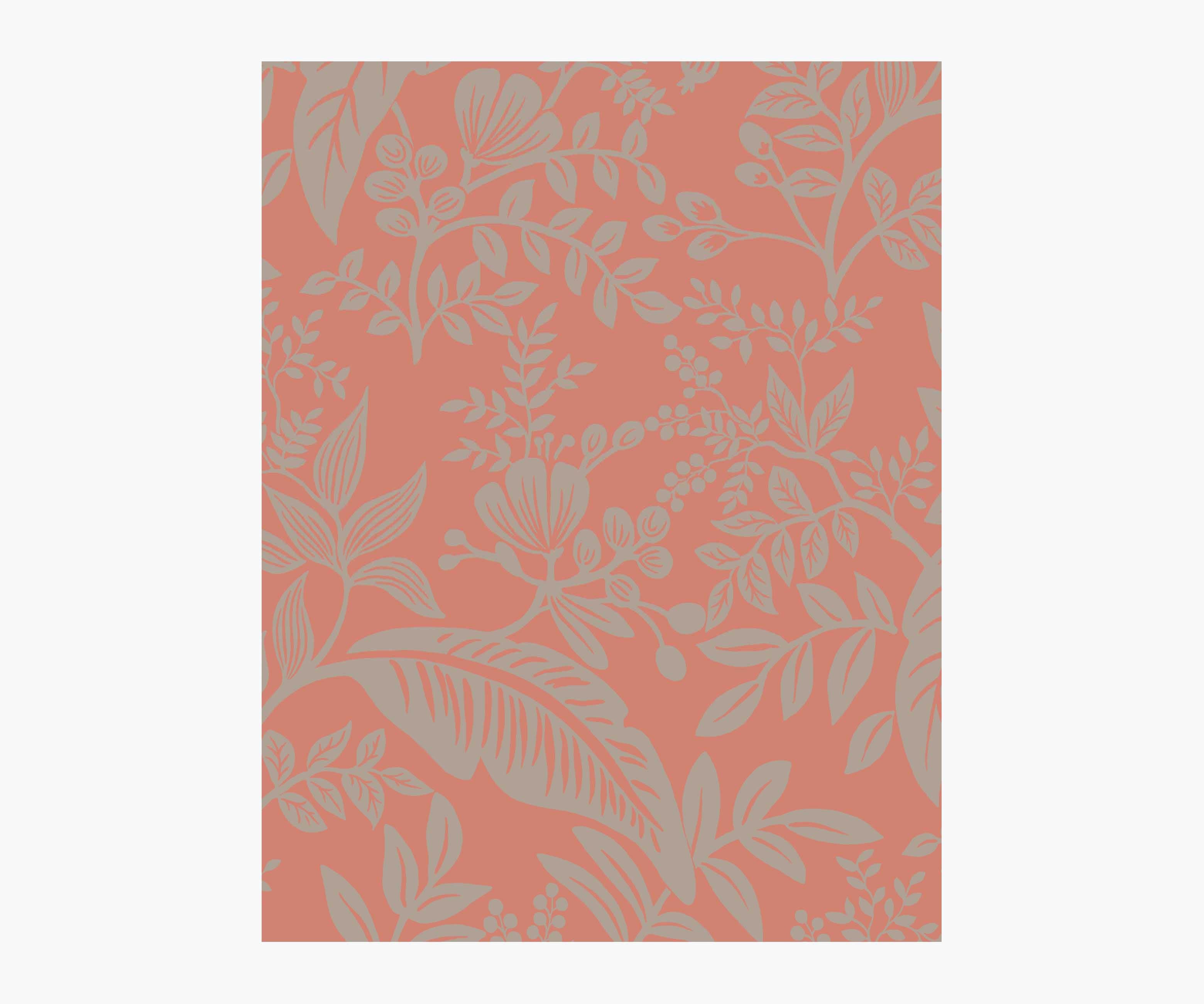 Canopy Wallpaper Sample - Rose & Metallic Silver