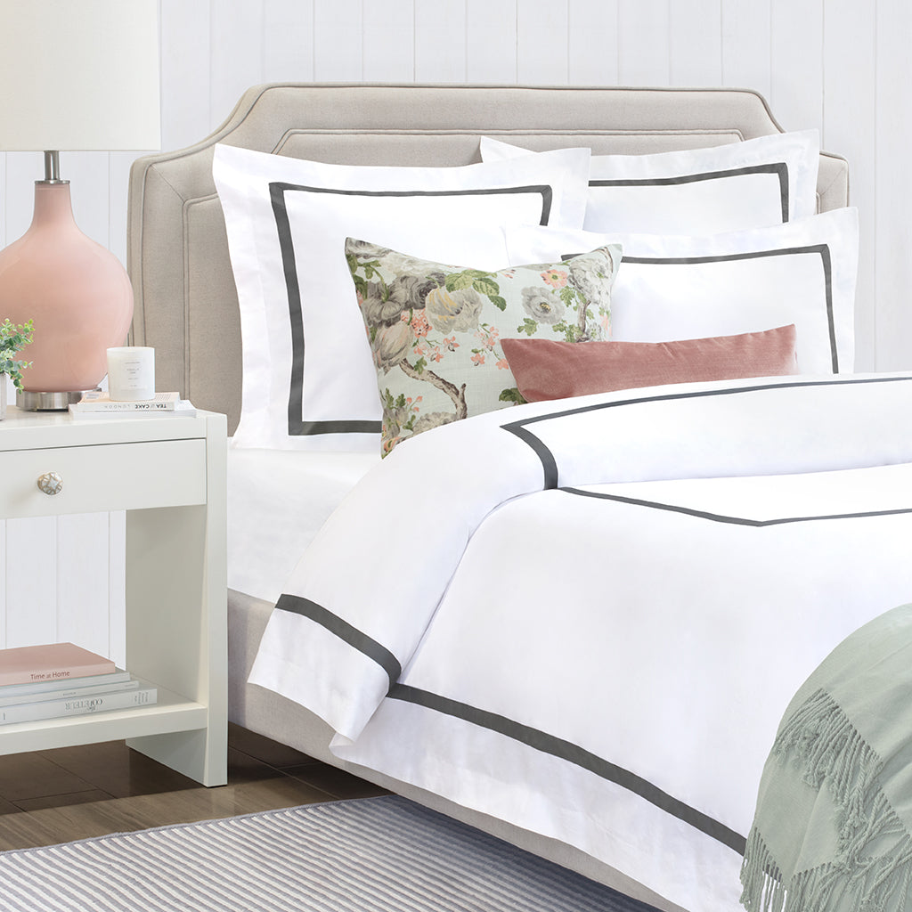 Bella Grey Framed Percale Sham