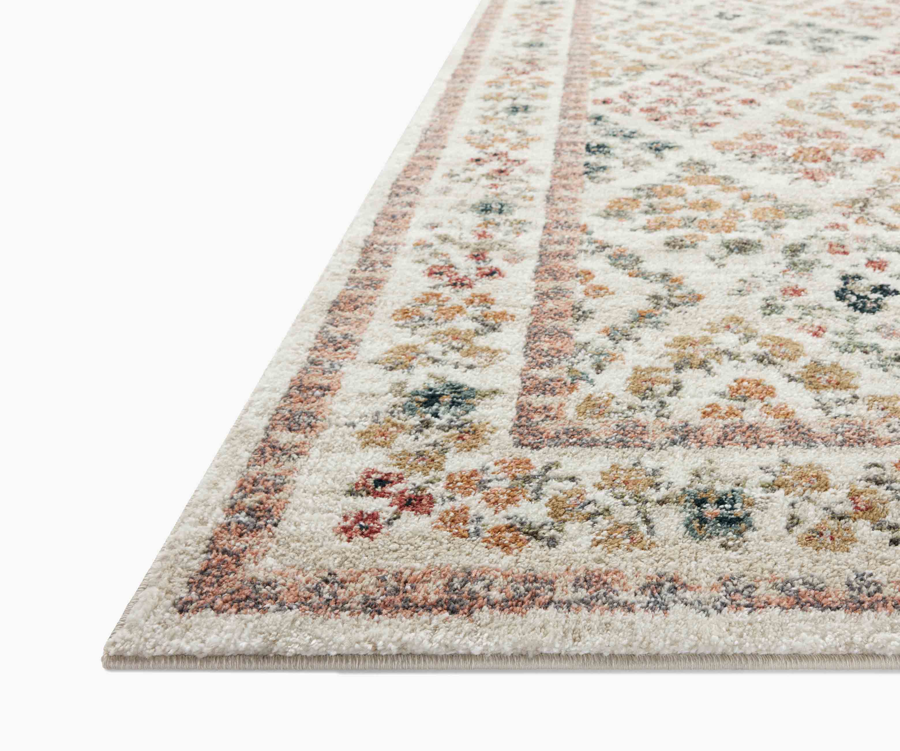 Laurel Parquet Power Loomed Rug - Cream