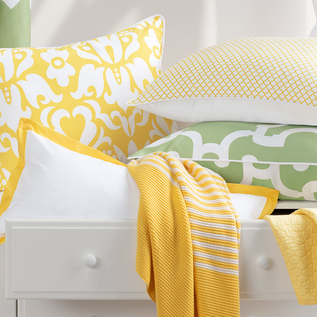 The Linden Yellow Throw Pillow