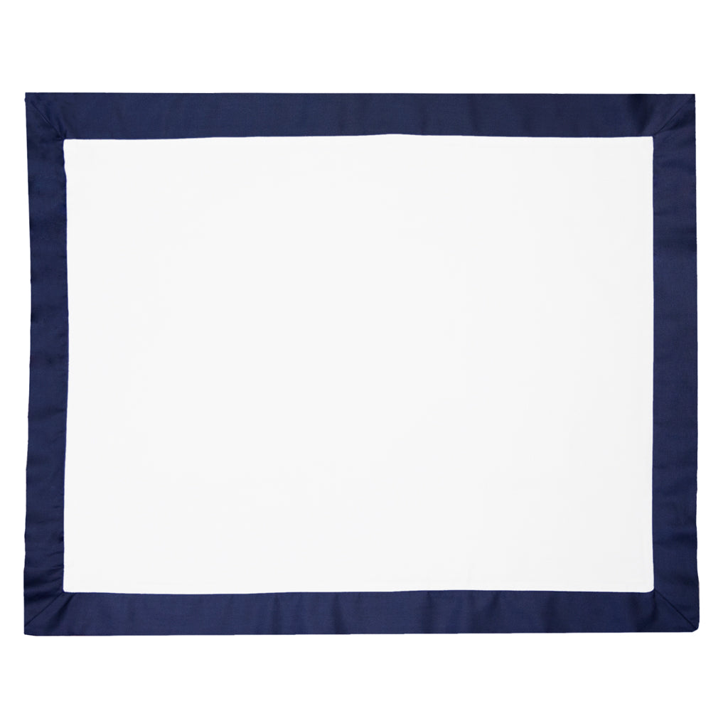 Navy Blue Linden Border Sham Pair