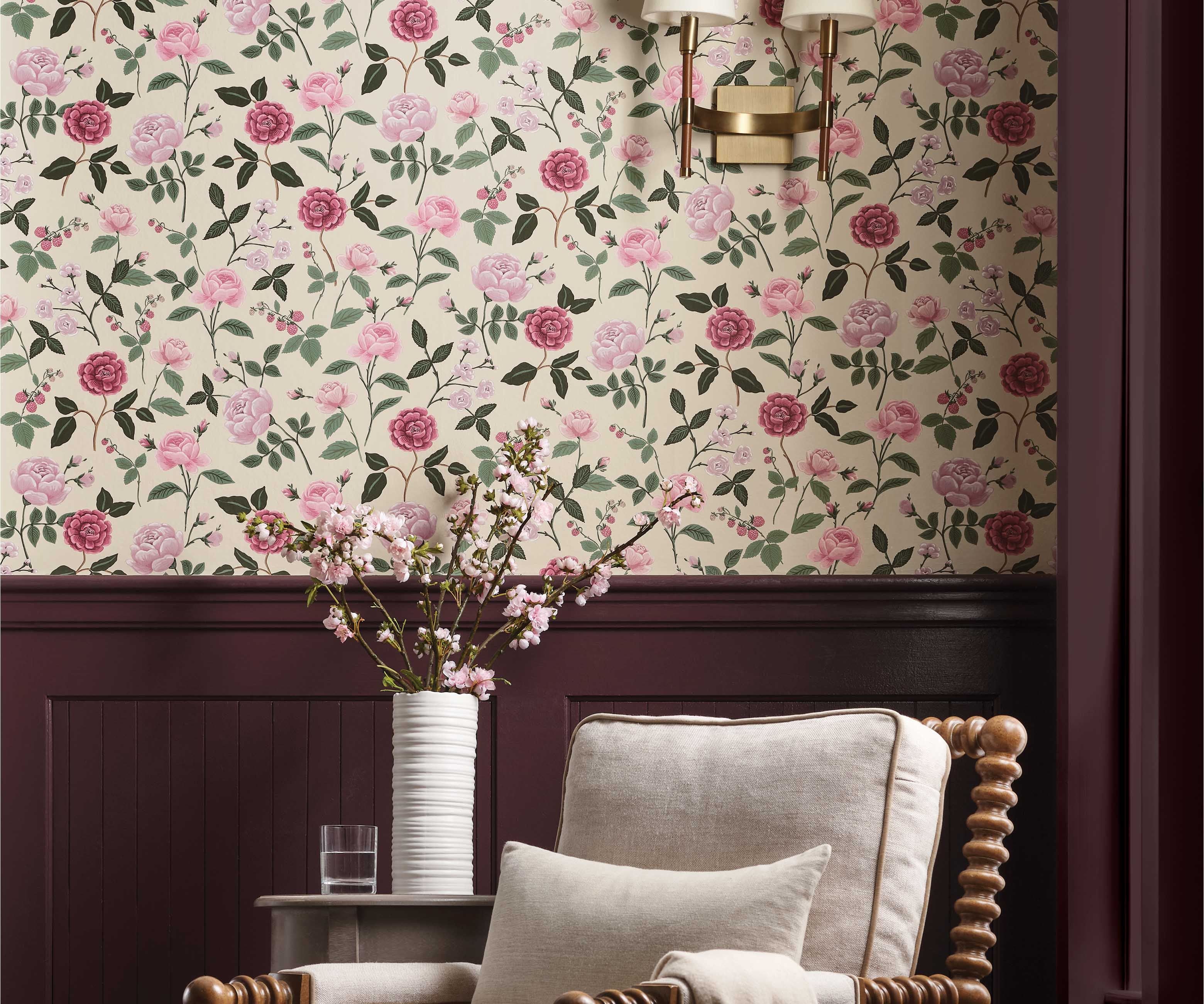 Roses Wallpaper - Linen