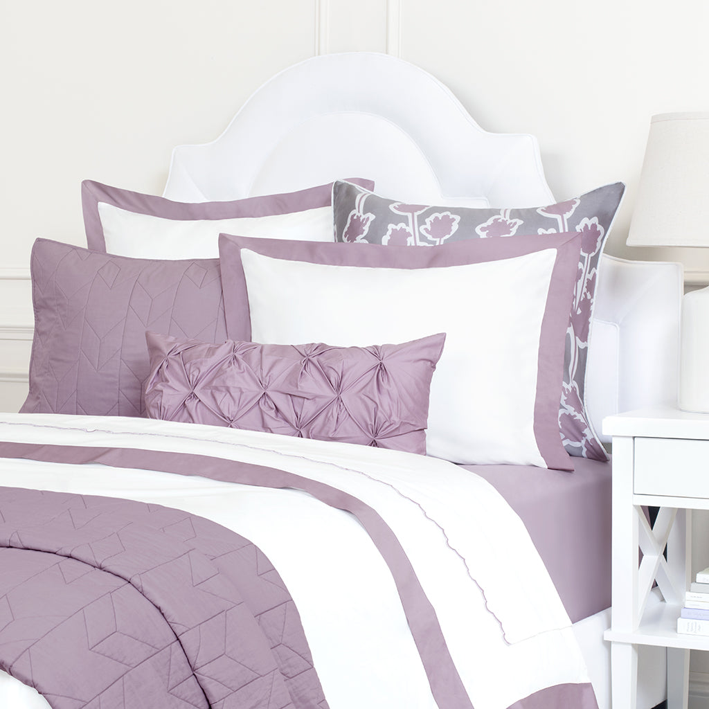 Lilac Purple Chevron Quilt Euro Sham