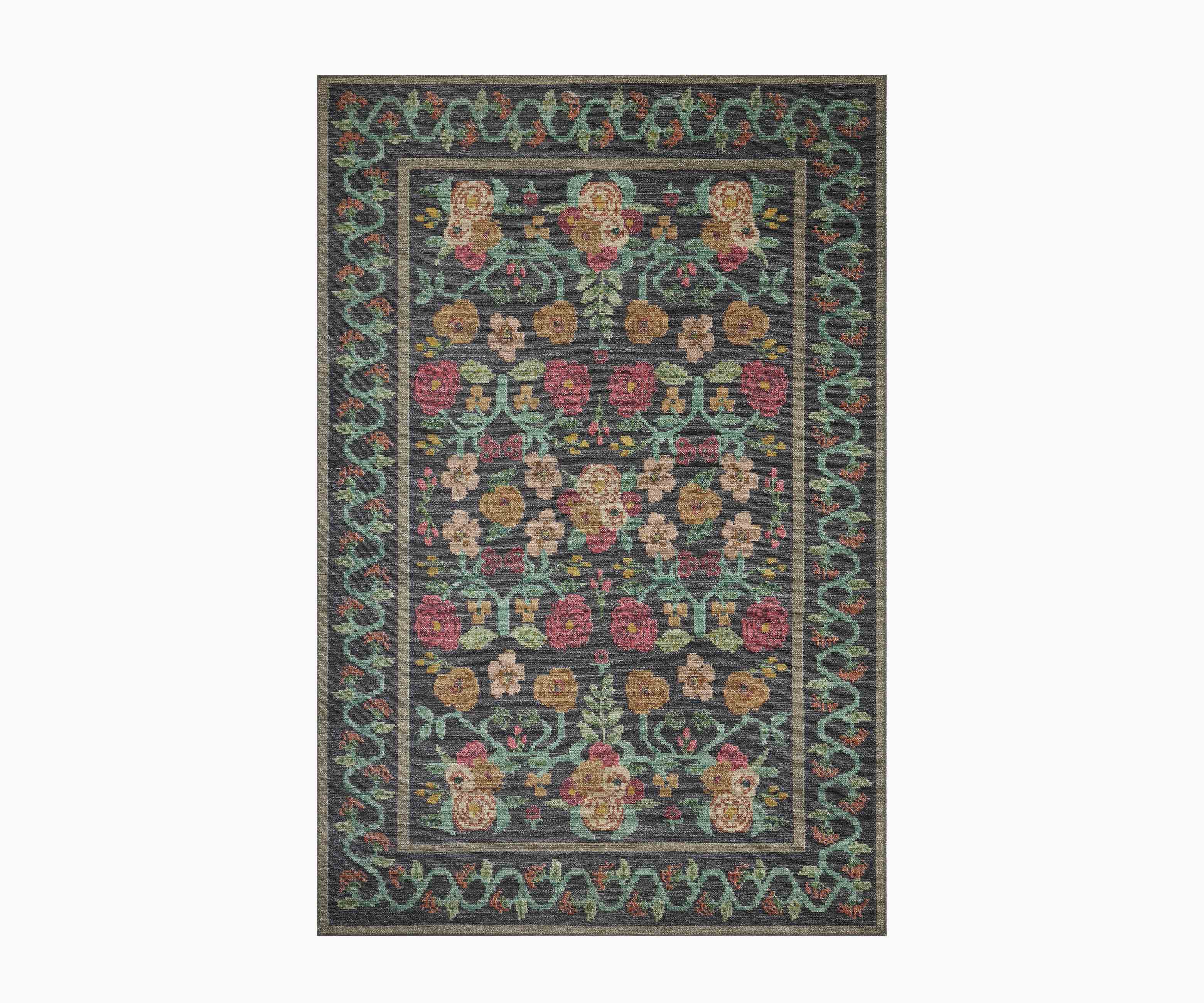 Rosa Power Loomed Rug - Black