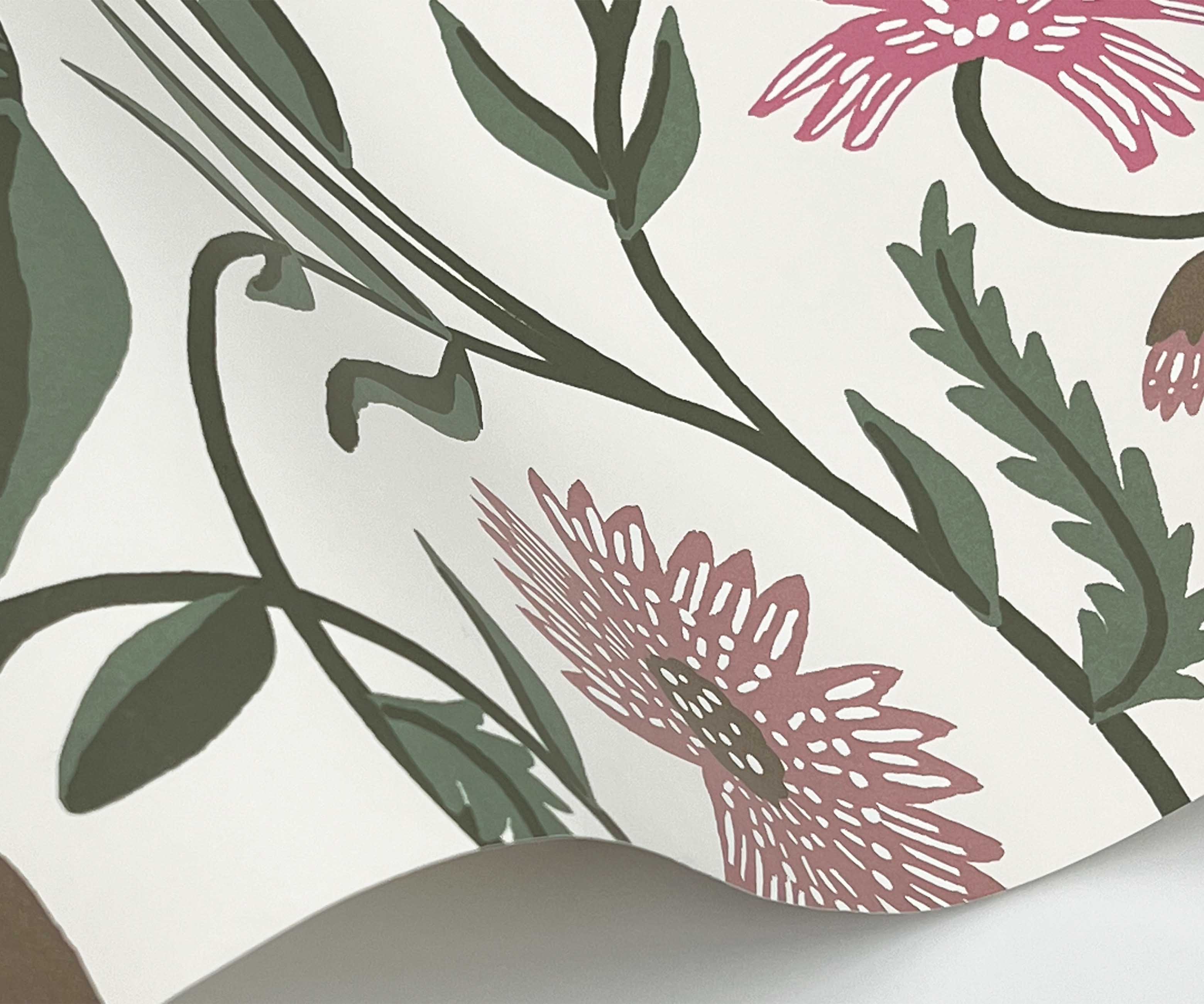 Aster Wallpaper - Linen & Rose