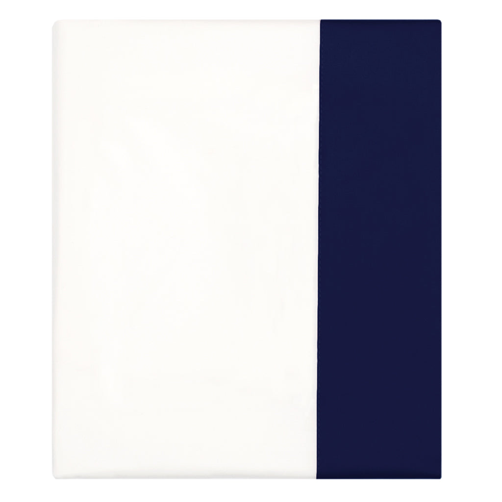 Navy Blue Border Flat Sheet