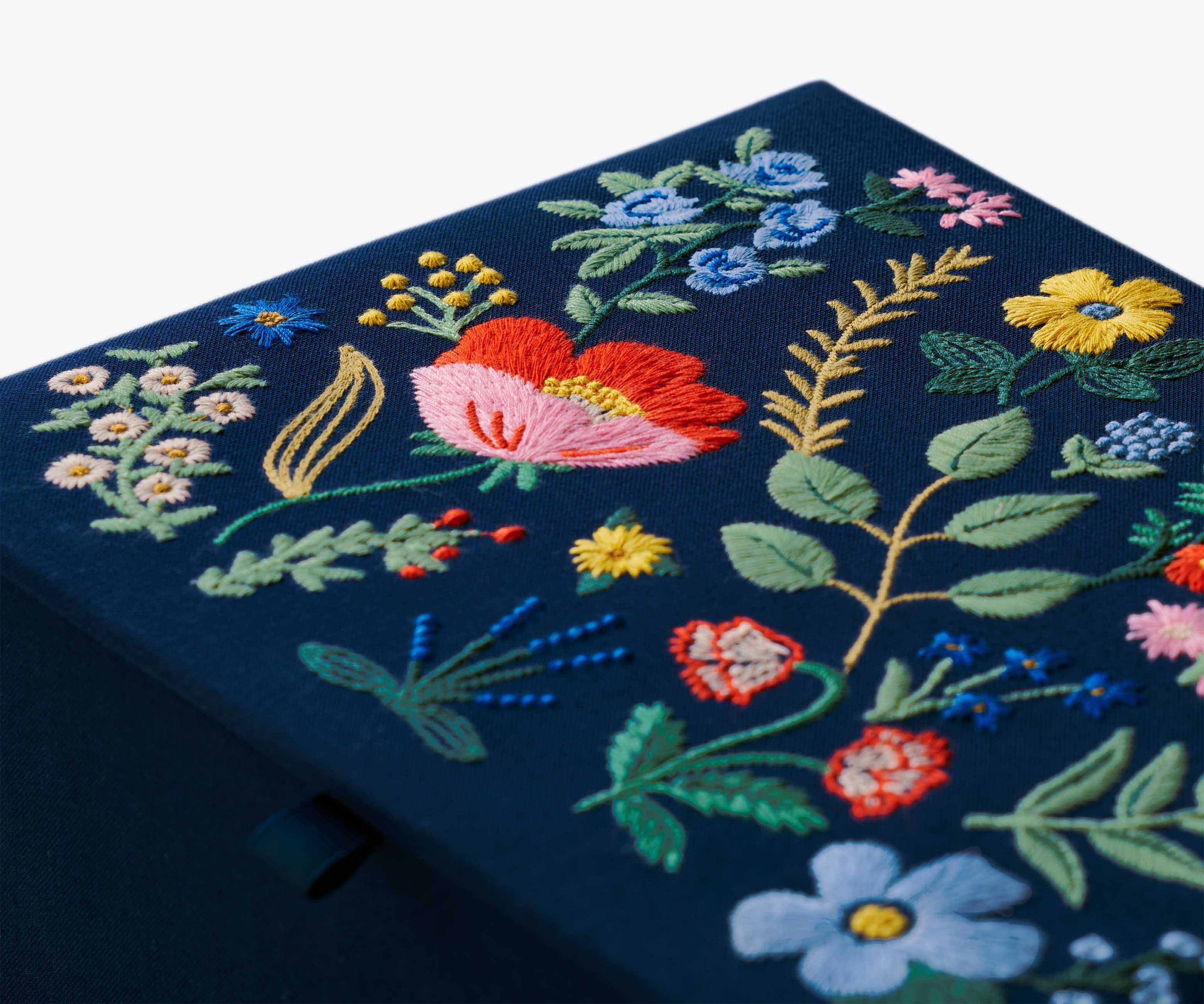 Large Embroidered Keepsake Box - Strawberry Fields