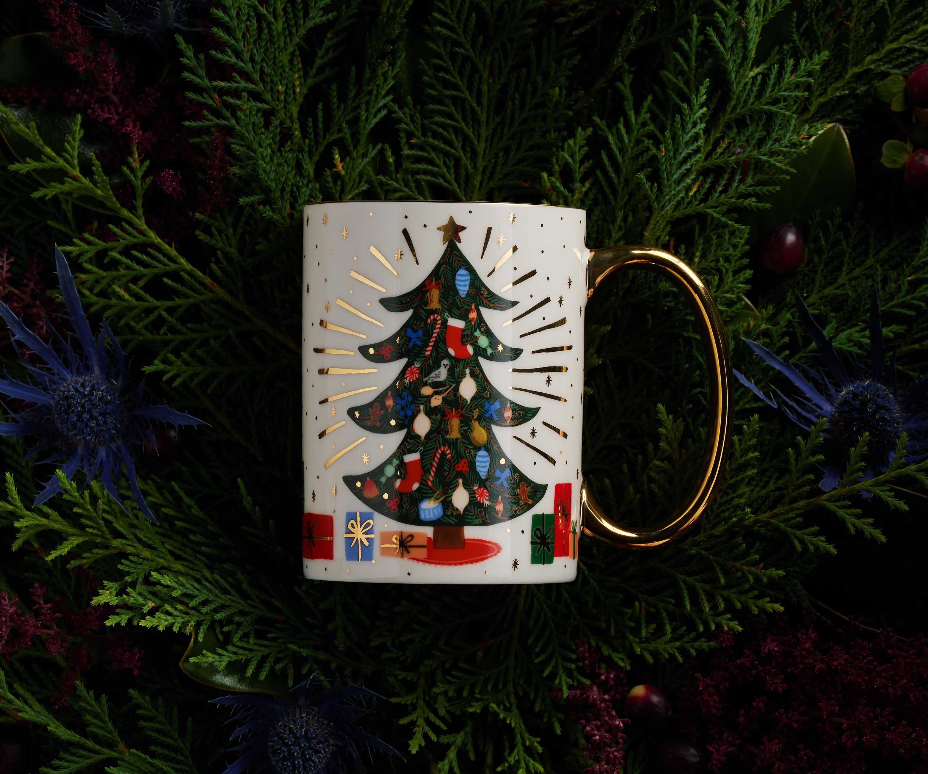 Holiday Porcelain Mug - Holiday Tree