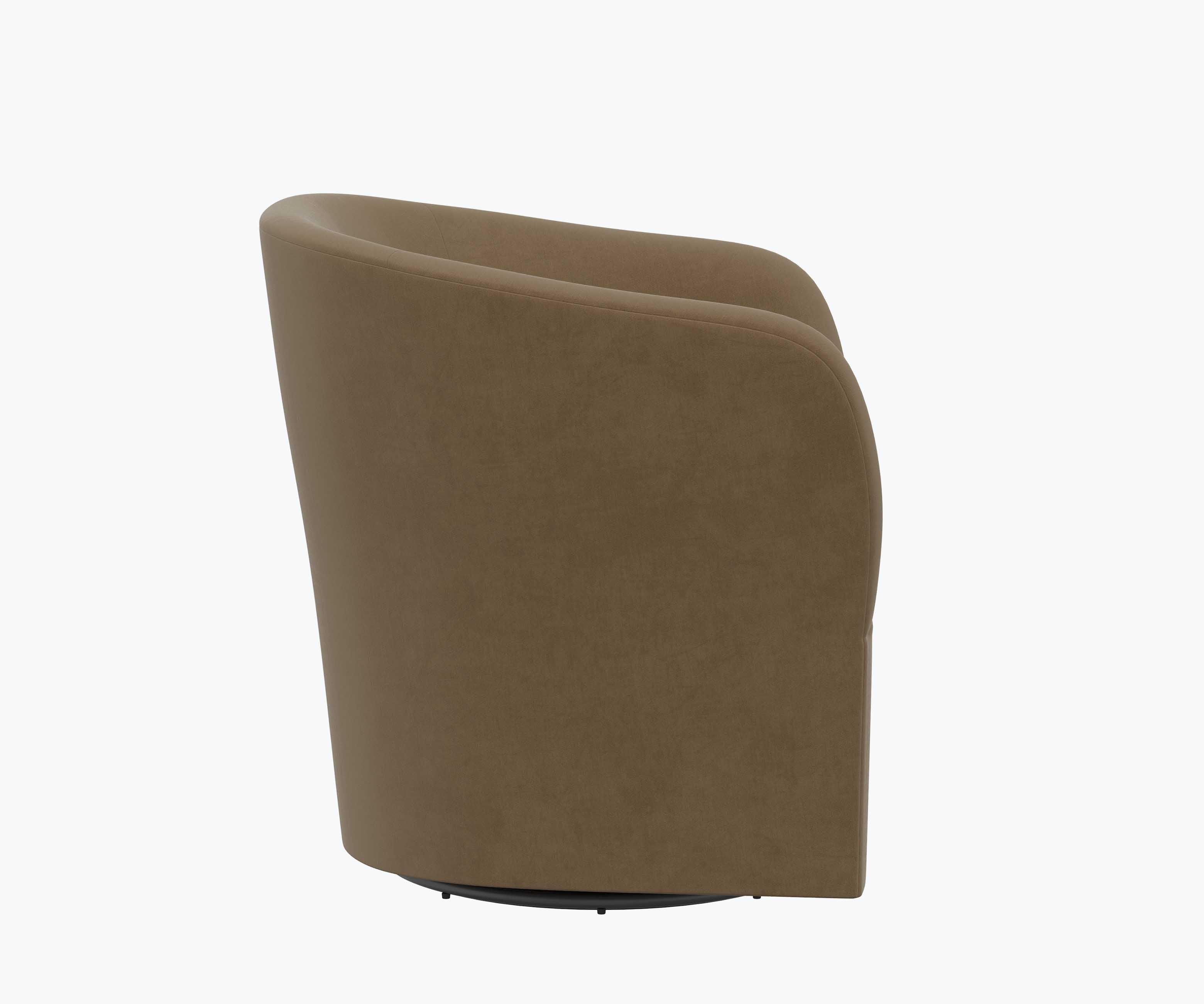 Pembroke Swivel Chair - Walnut Velvet