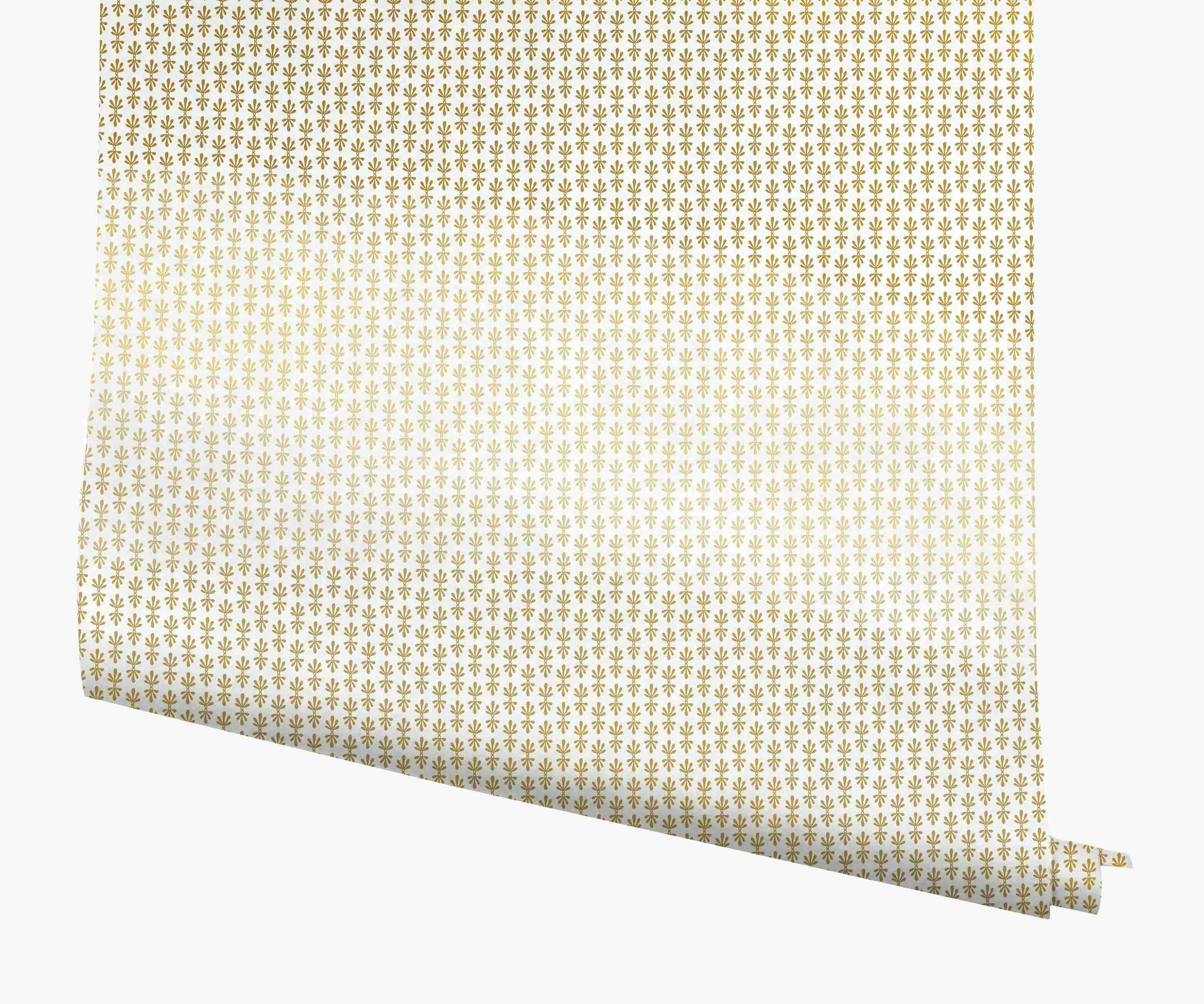 Petal Wallpaper - White & Metallic Gold