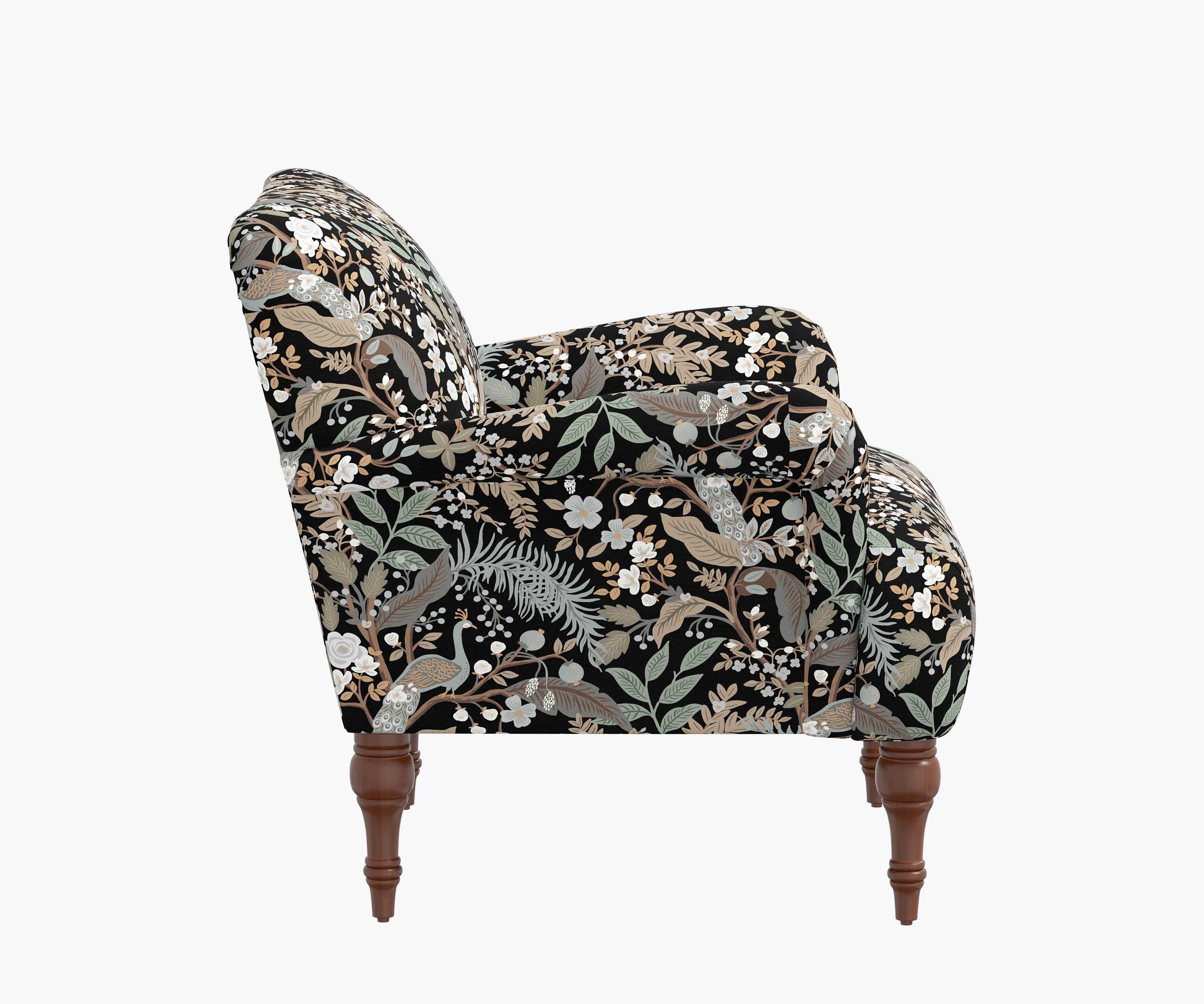 Bristol Armchair - Peacock Garden Black