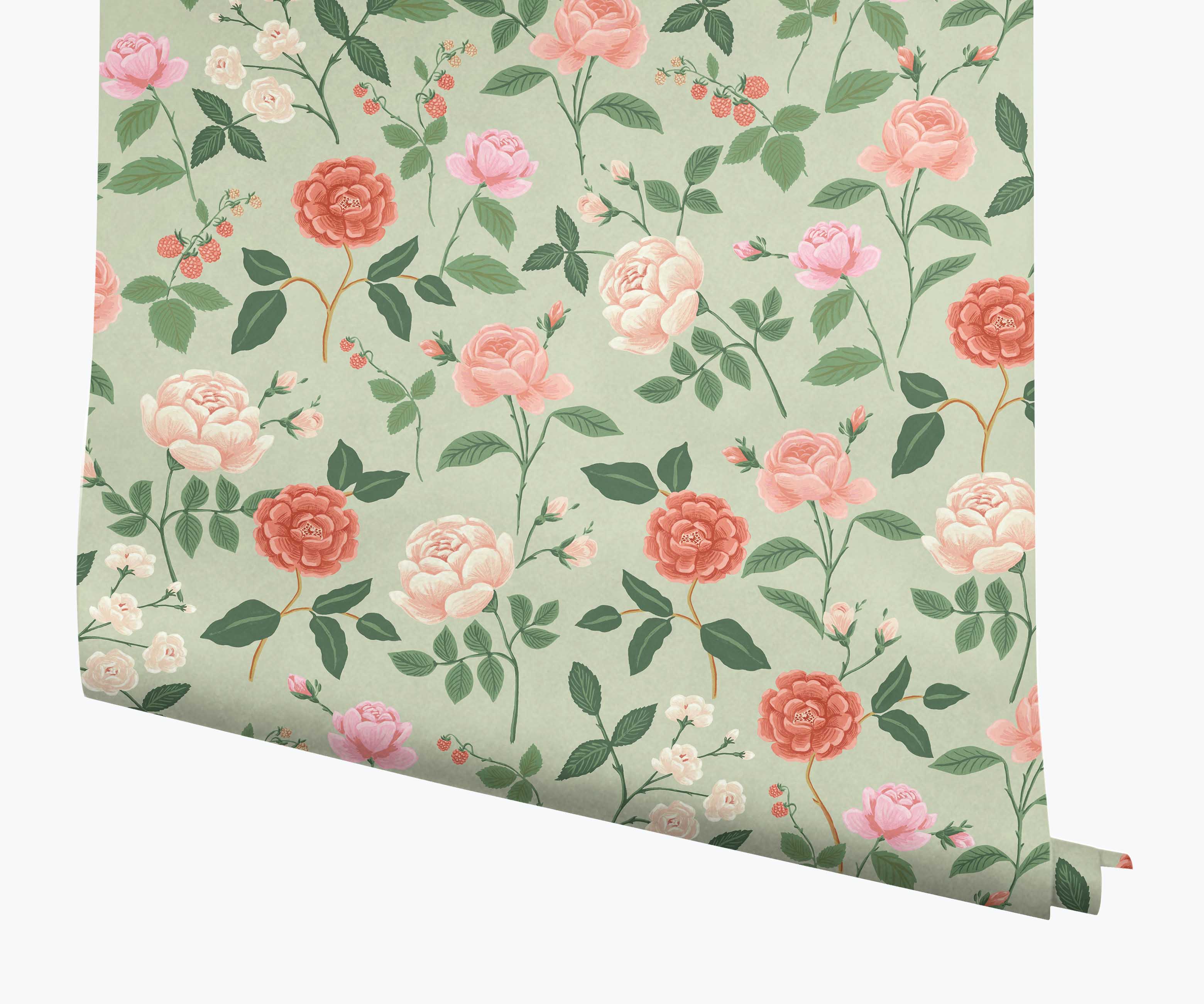 Roses Wallpaper - Mint