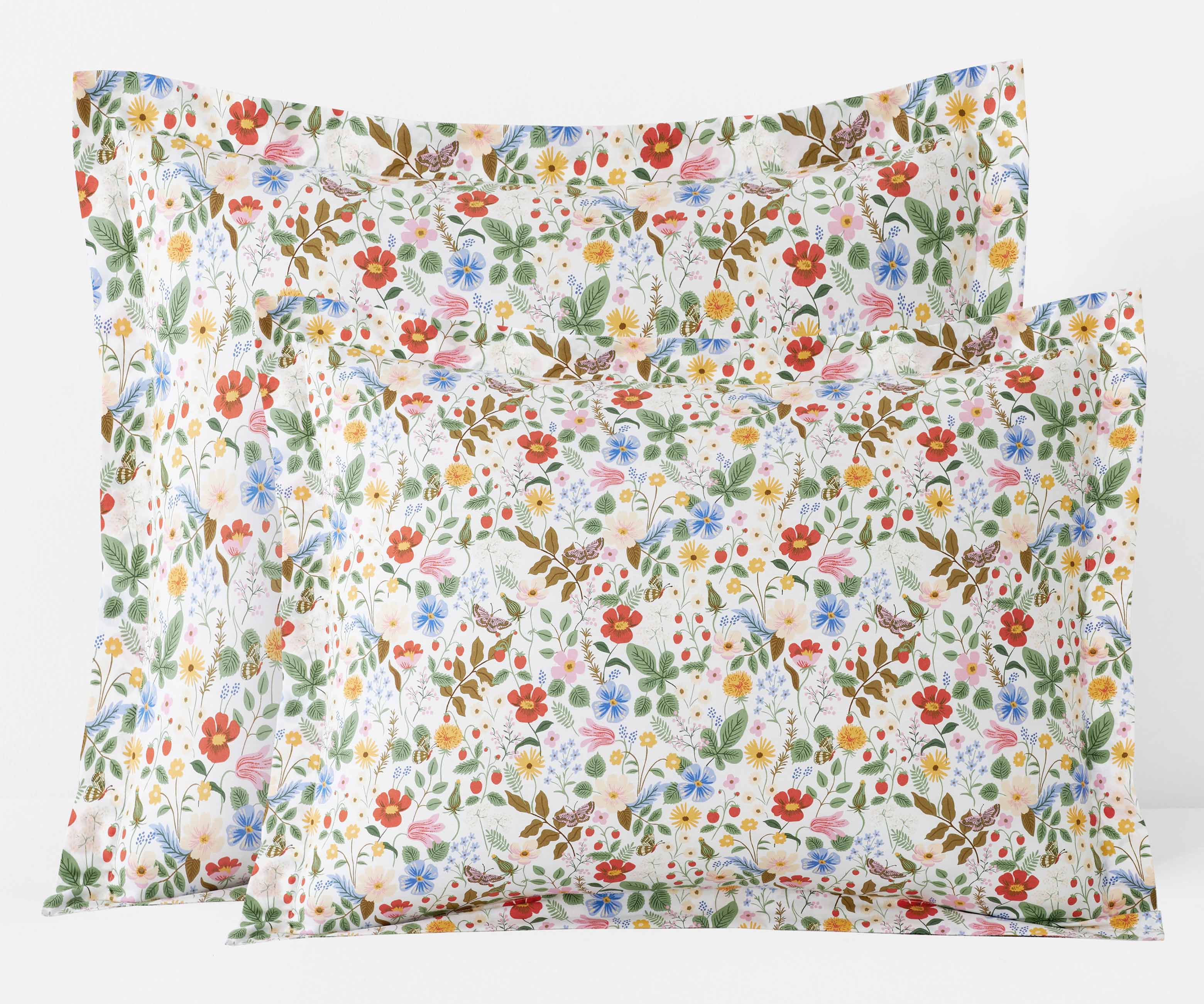 Percale Sham - Strawberry Fields White