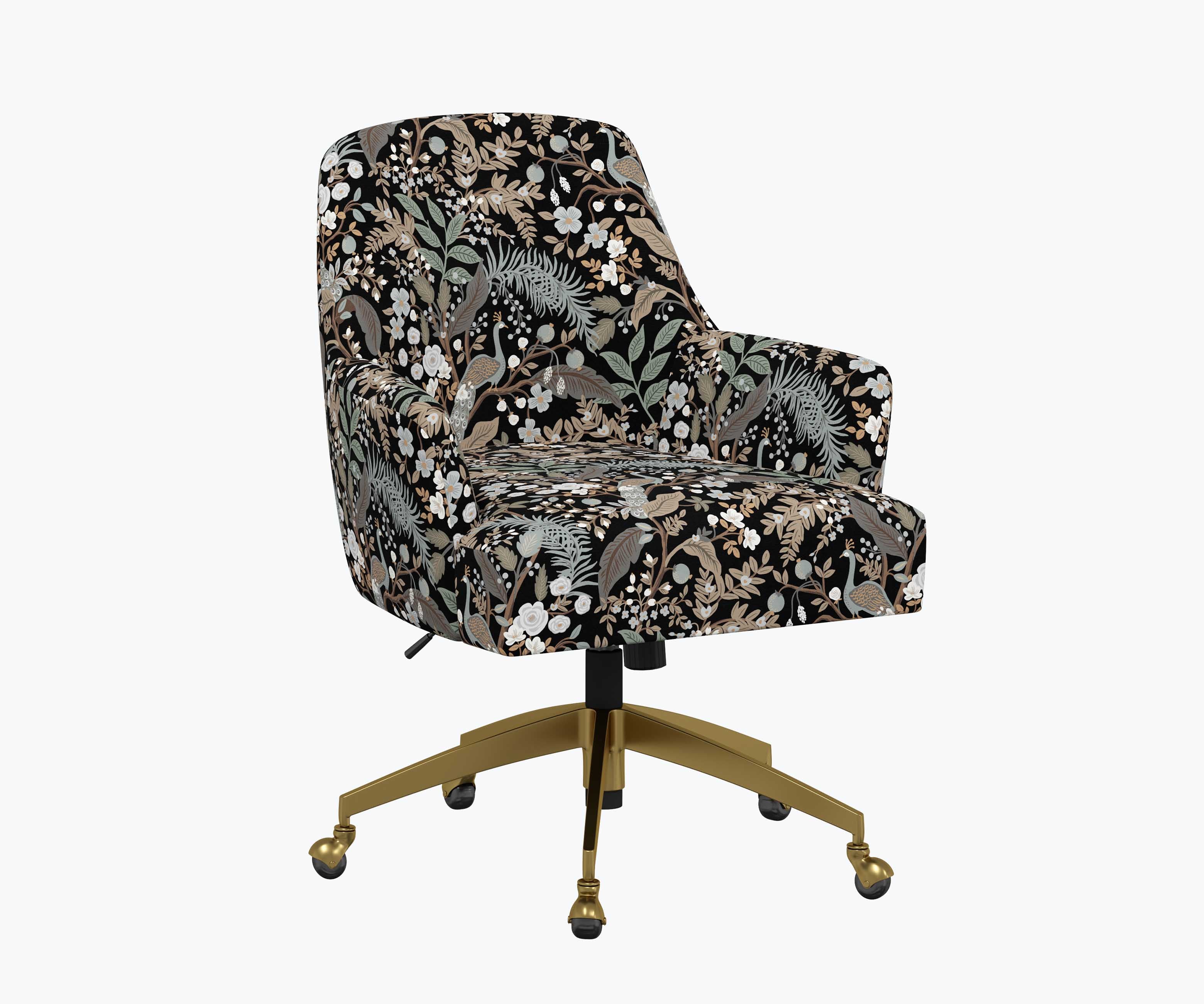 Cambridge Desk Chair - Peacock Garden Black