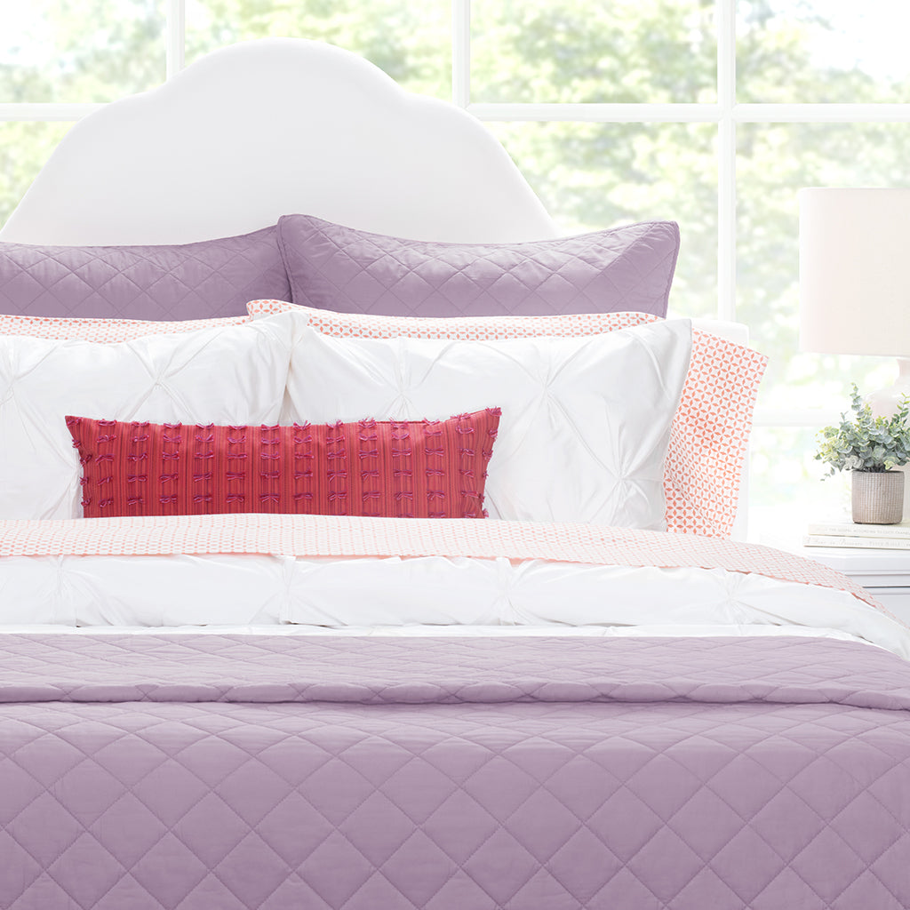 Lilac Diamond Quilt Euro Sham