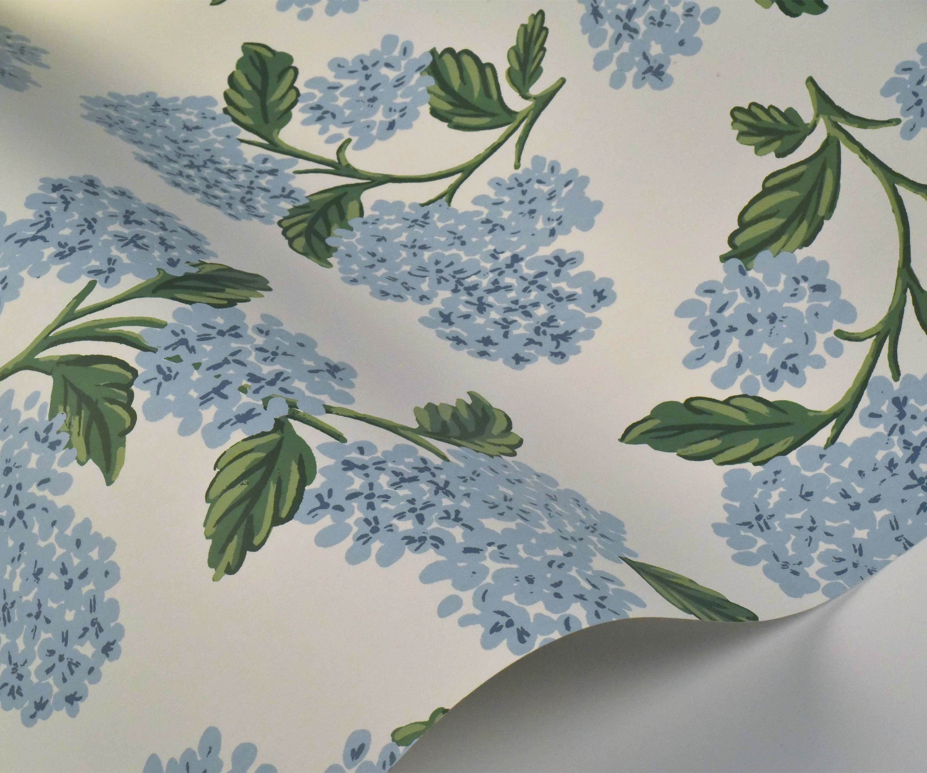 Hydrangea Wallpaper - Blue & White