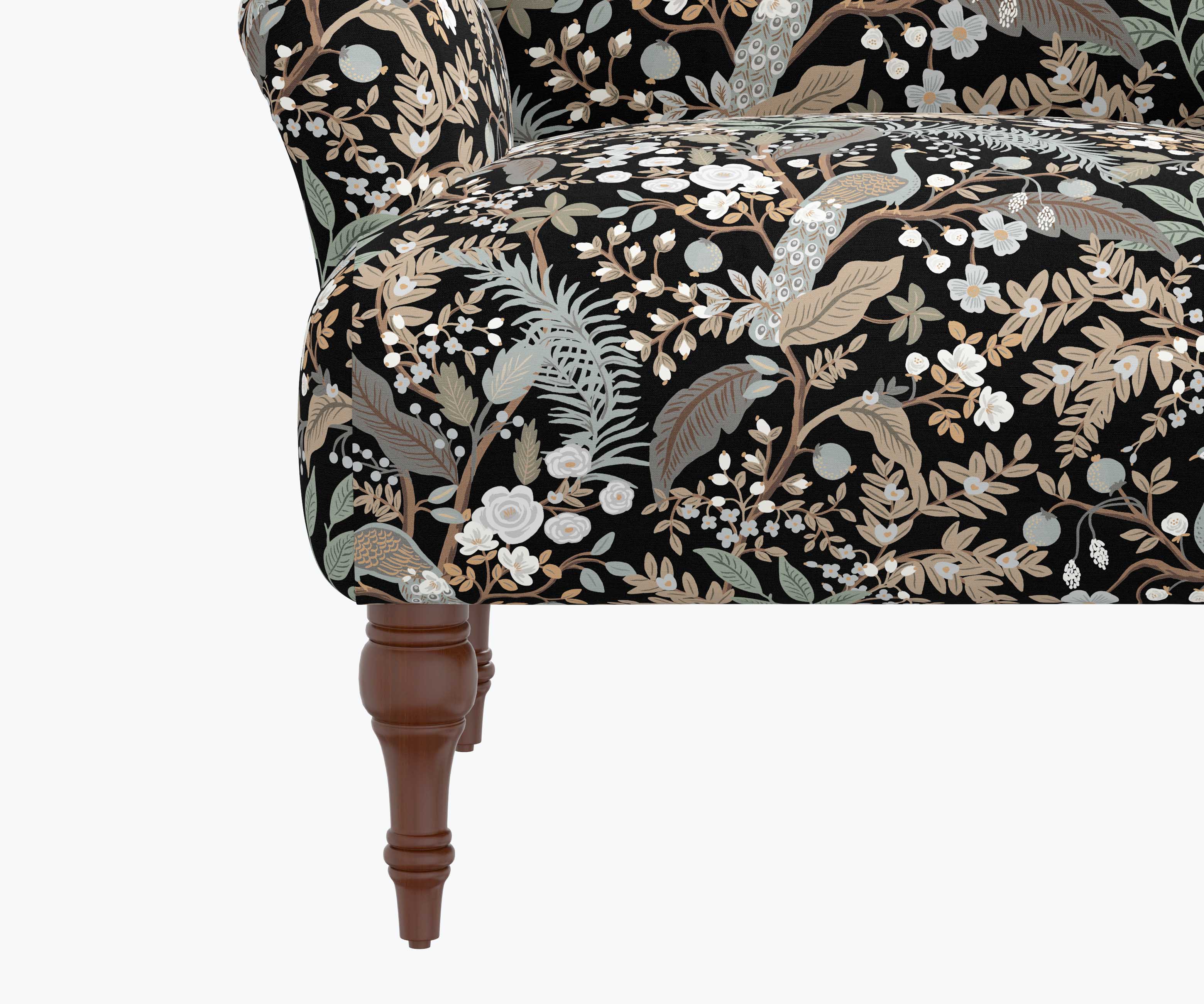 Bristol Armchair - Peacock Garden Black