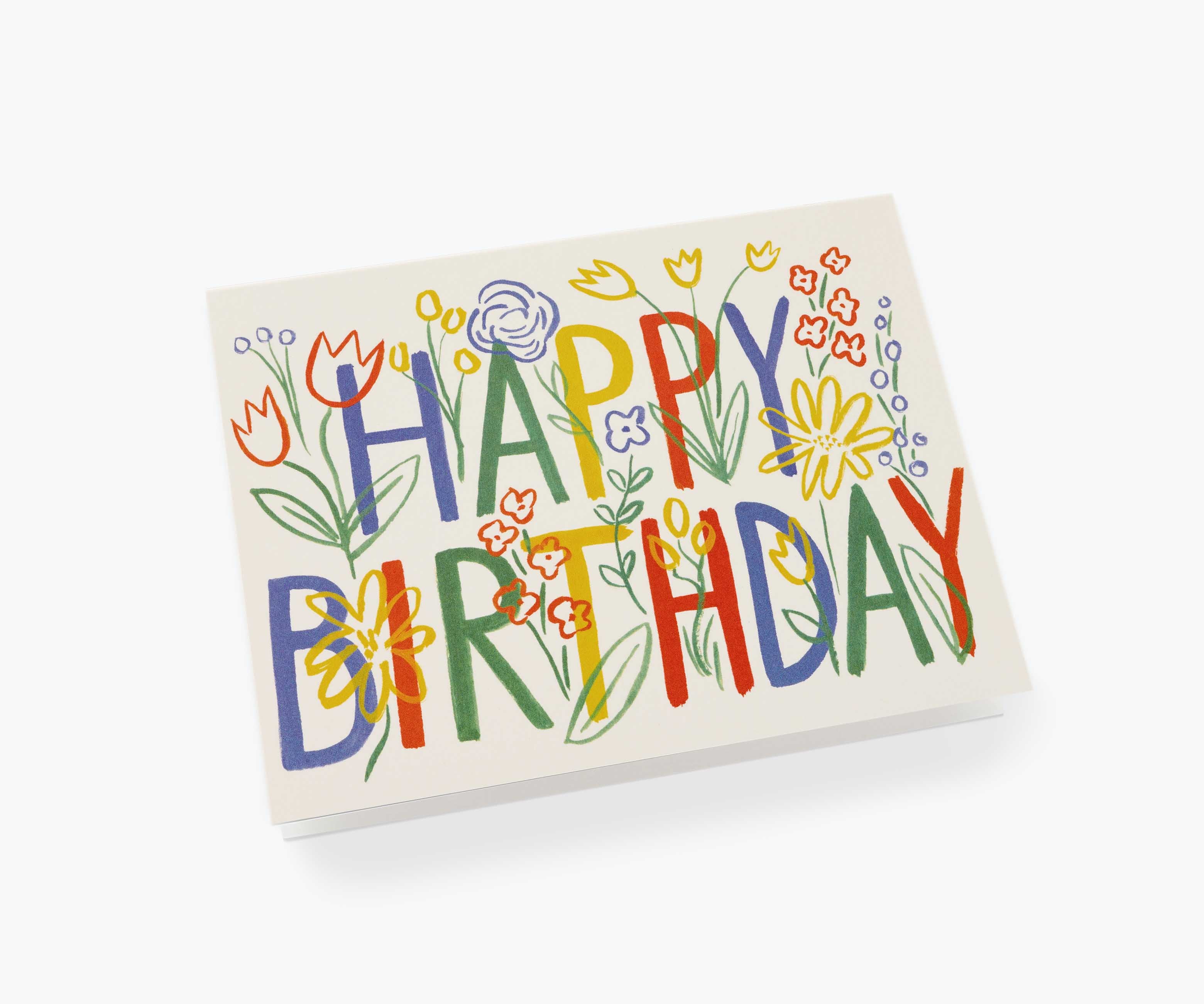 Brushstroke Birthday Greeting Card