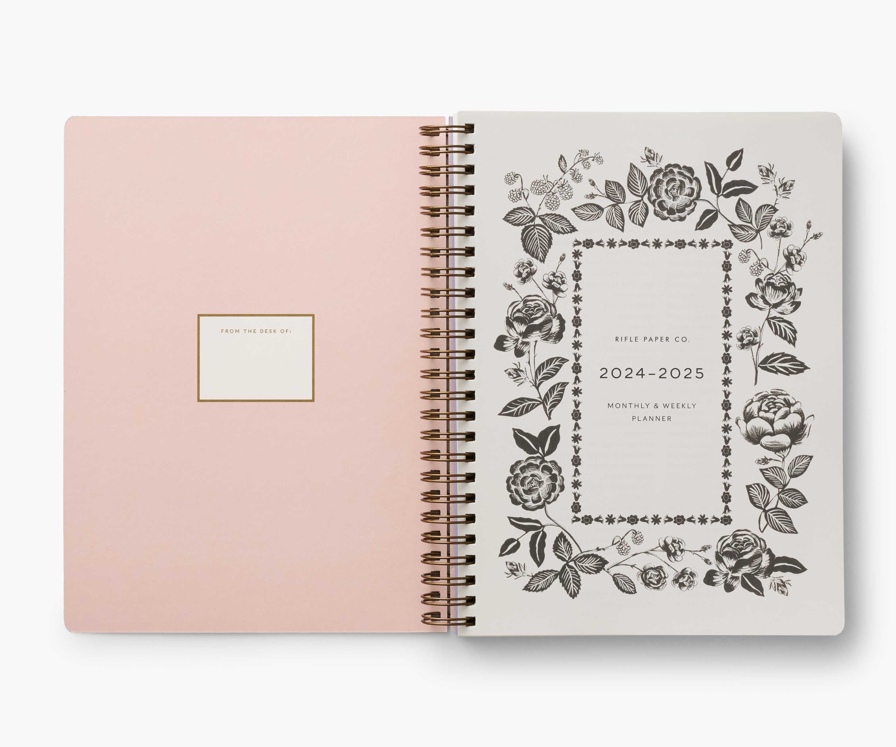 2024-2025 17-Month Academic Softcover Spiral Planner - English Rose