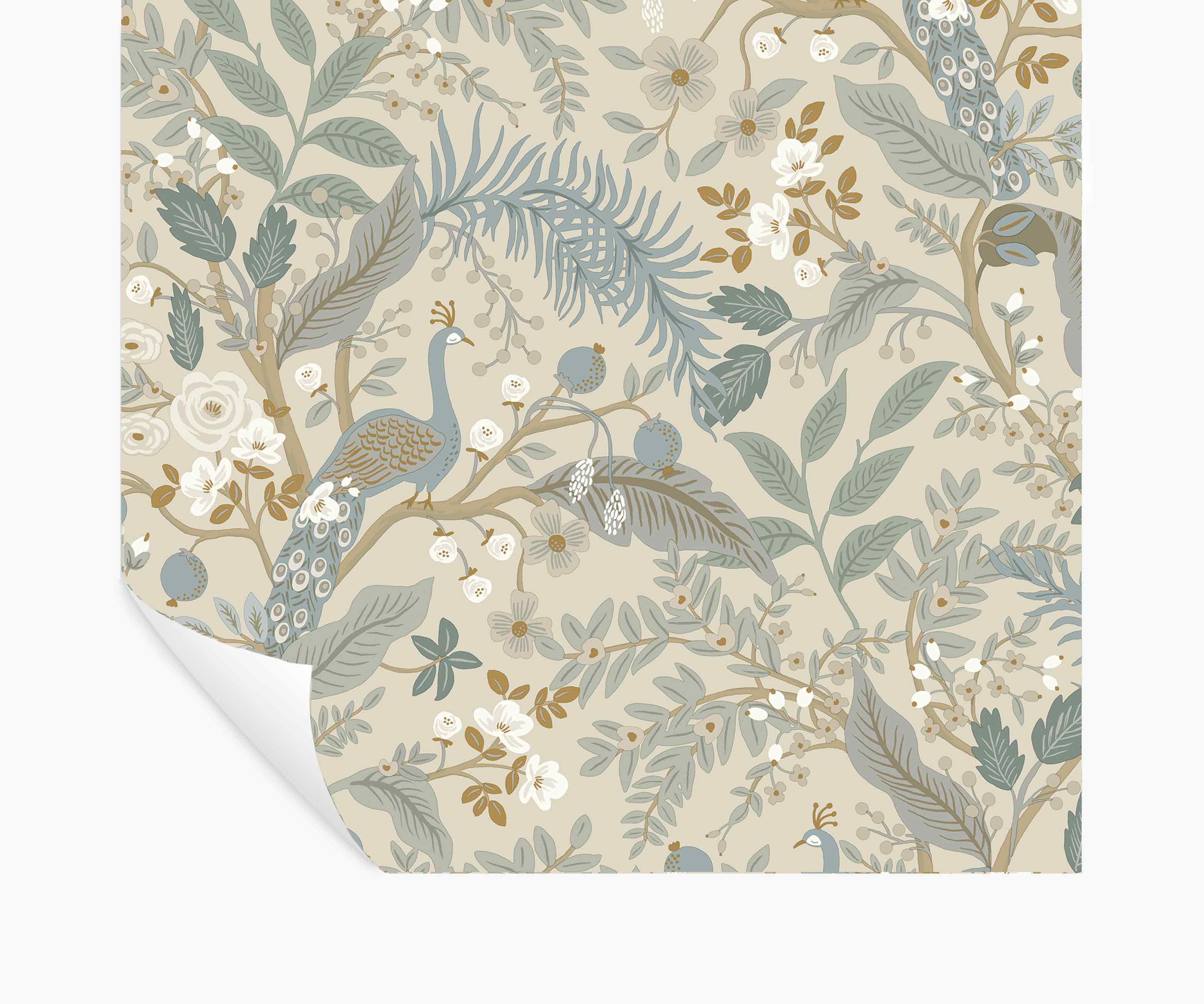 Peacock Garden Peel & Stick Wallpaper - Linen