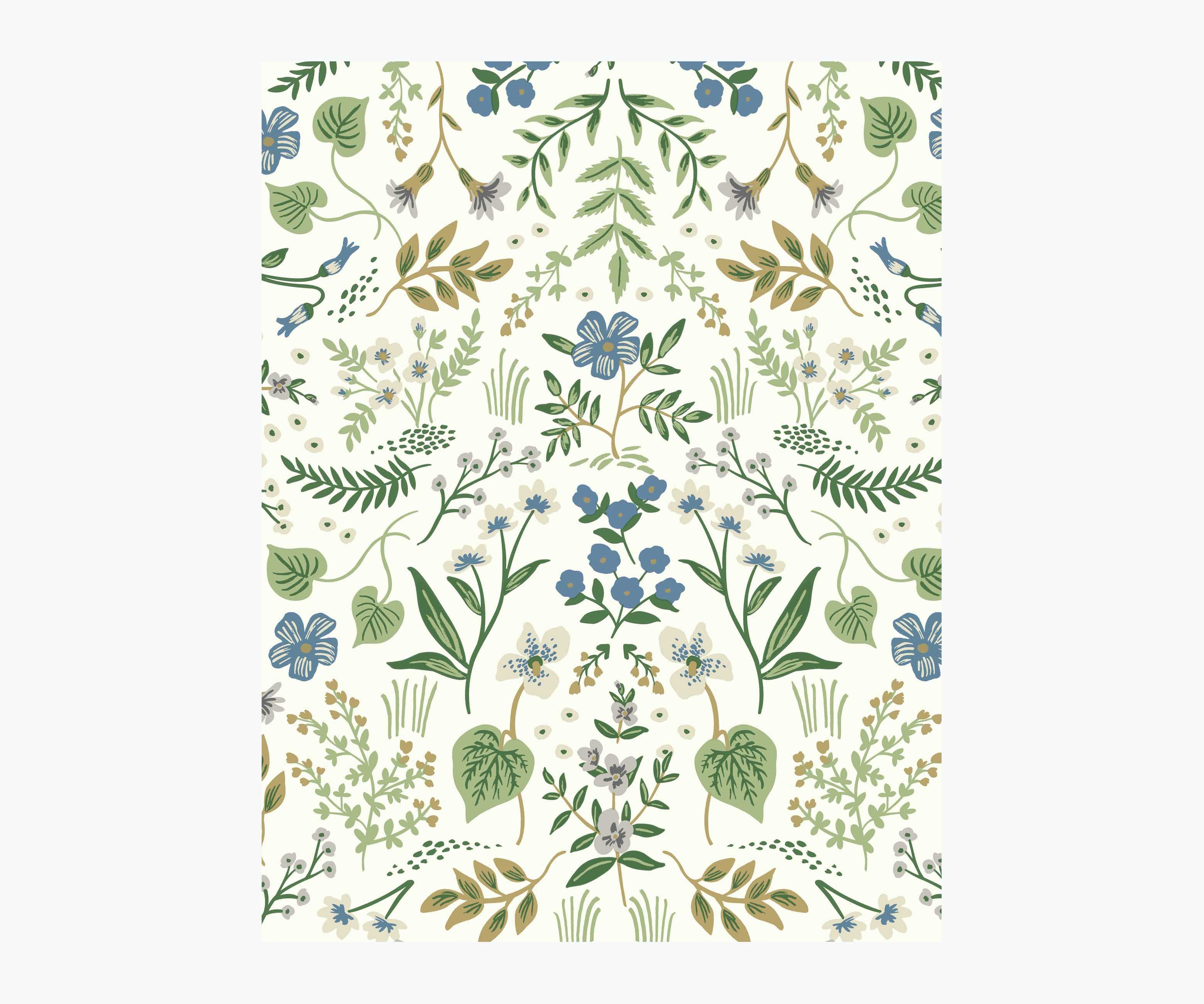 Wildwood Wallpaper Sample - Blue & Green