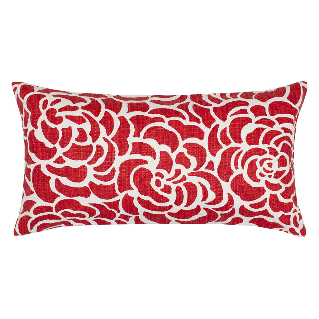 Red Peony Throw Pillow