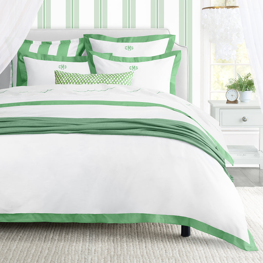 Green Linden Border Euro Sham