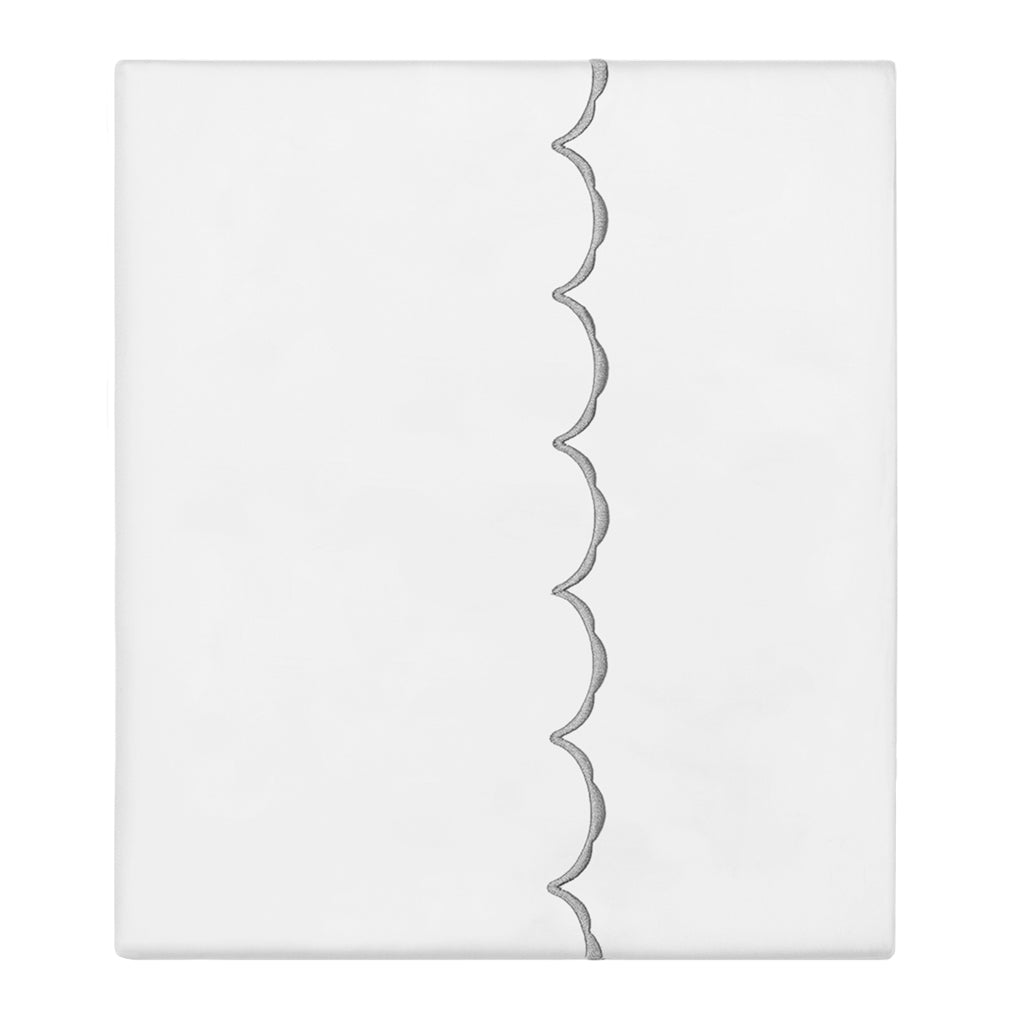 Grey Wavelet Embroidered Flat Sheet