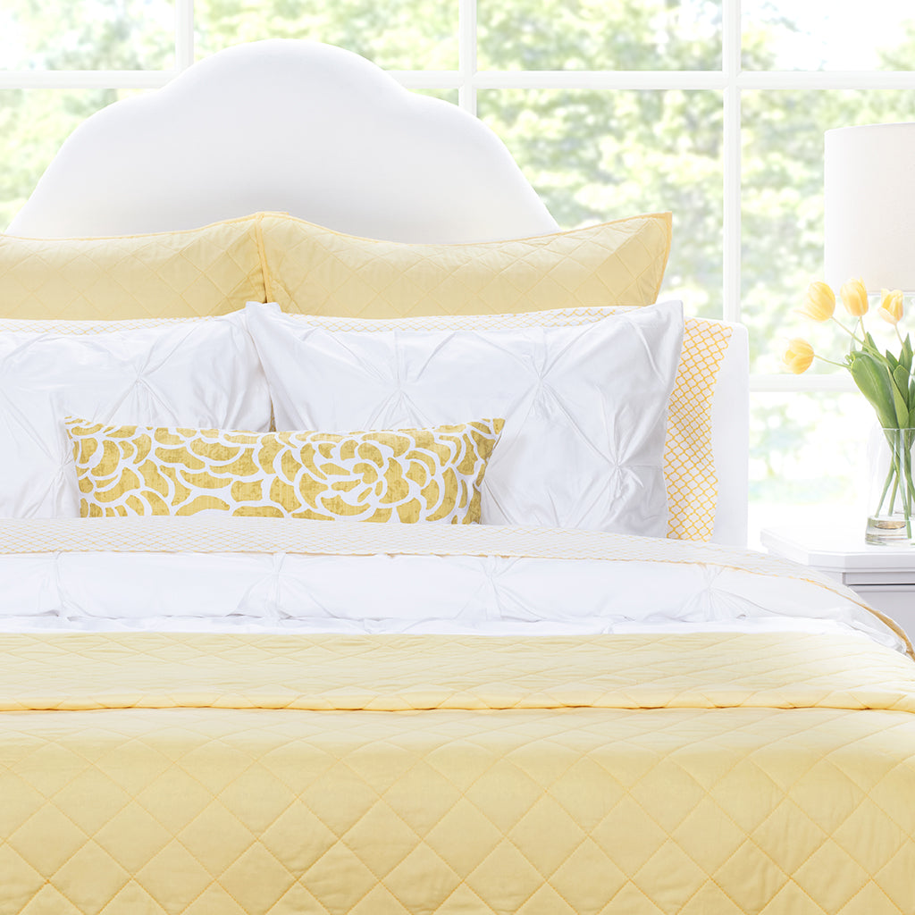 Yellow Diamond Quilt Euro Sham