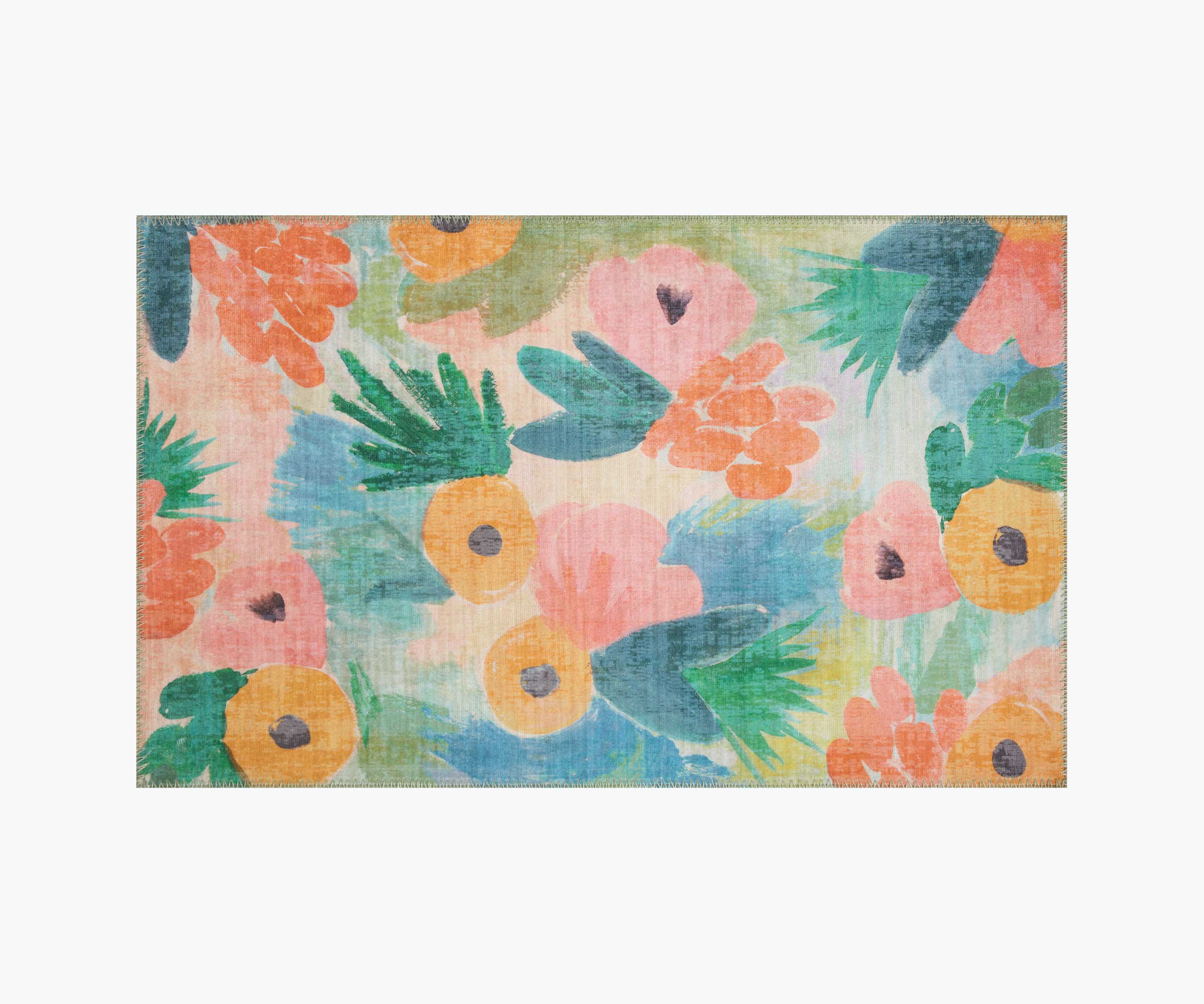 Meadow Clementine Printed Rug - Multi