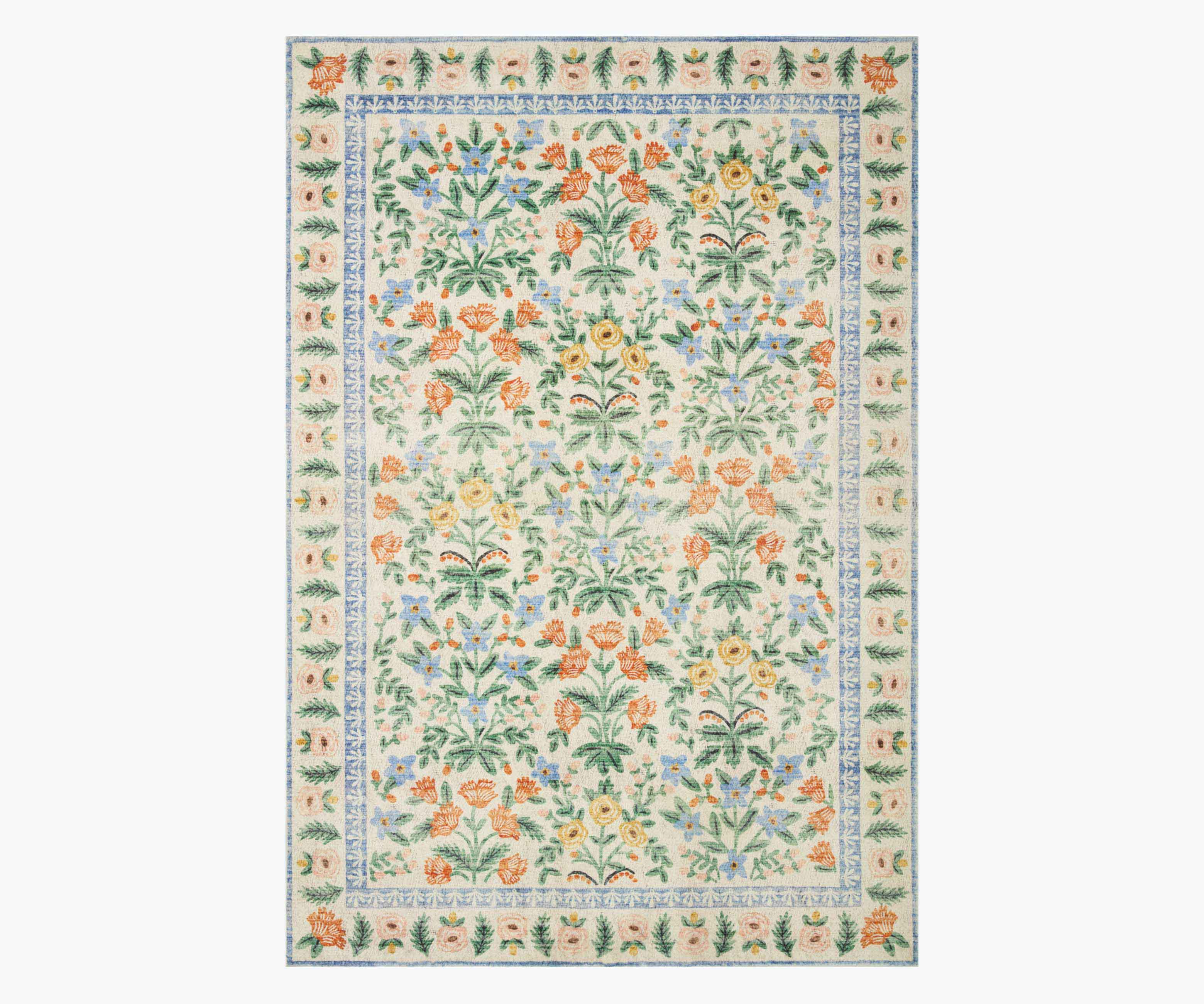 Eden Mughal Garden Power Loomed Rug - Cream