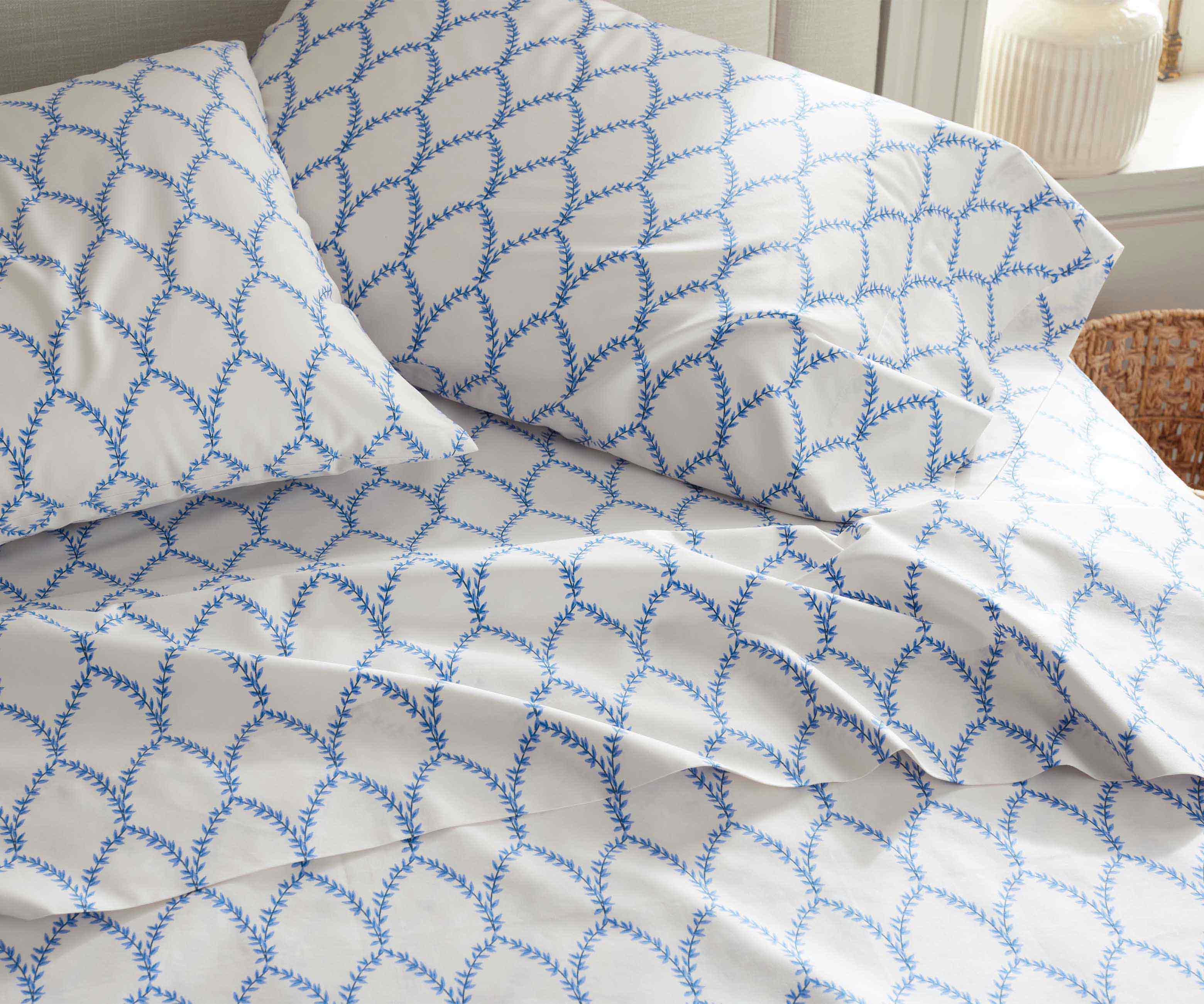 Sateen Fitted Sheet - Laurel Blue