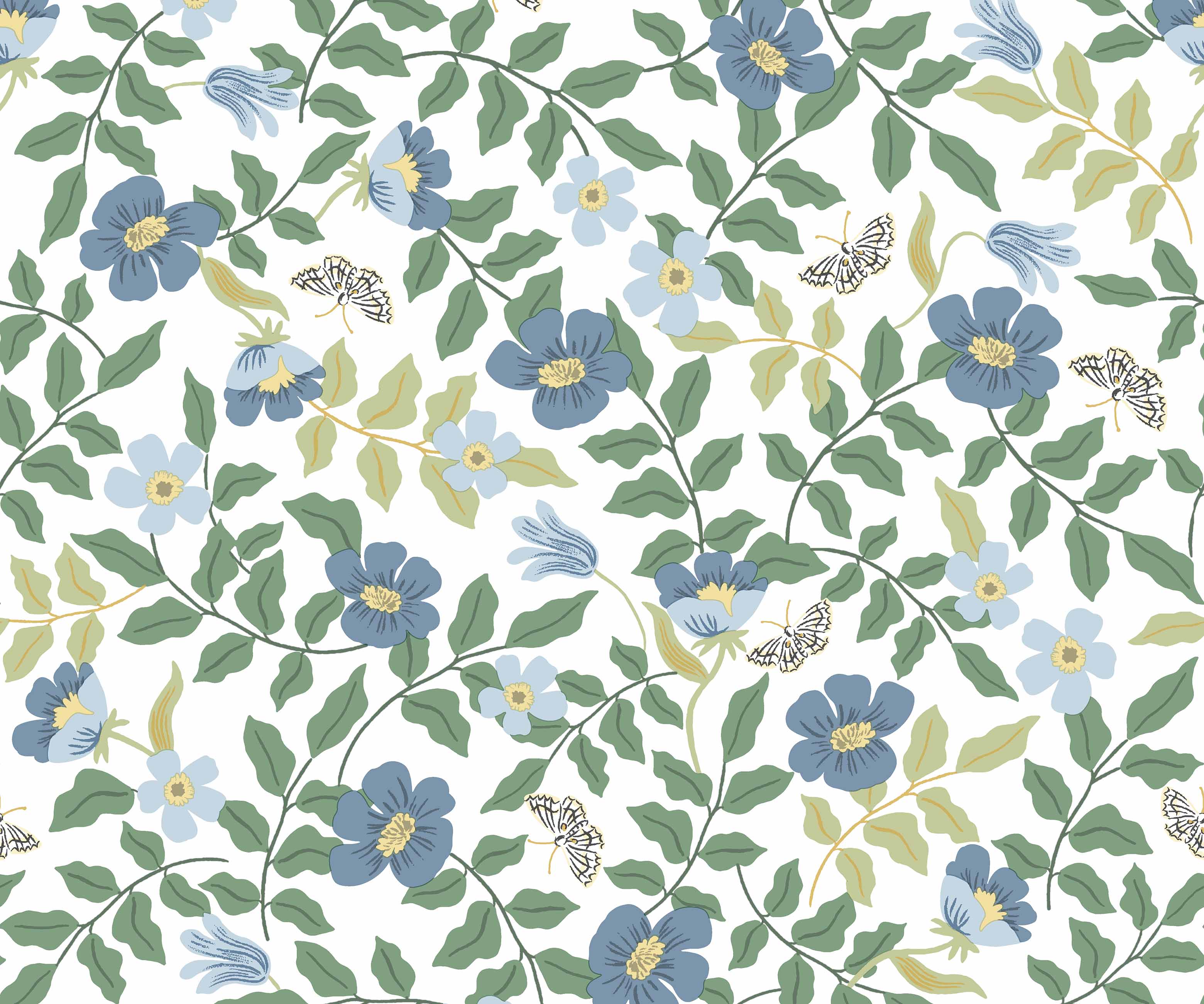 Primrose Peel & Stick Wallpaper - Blue & Cream