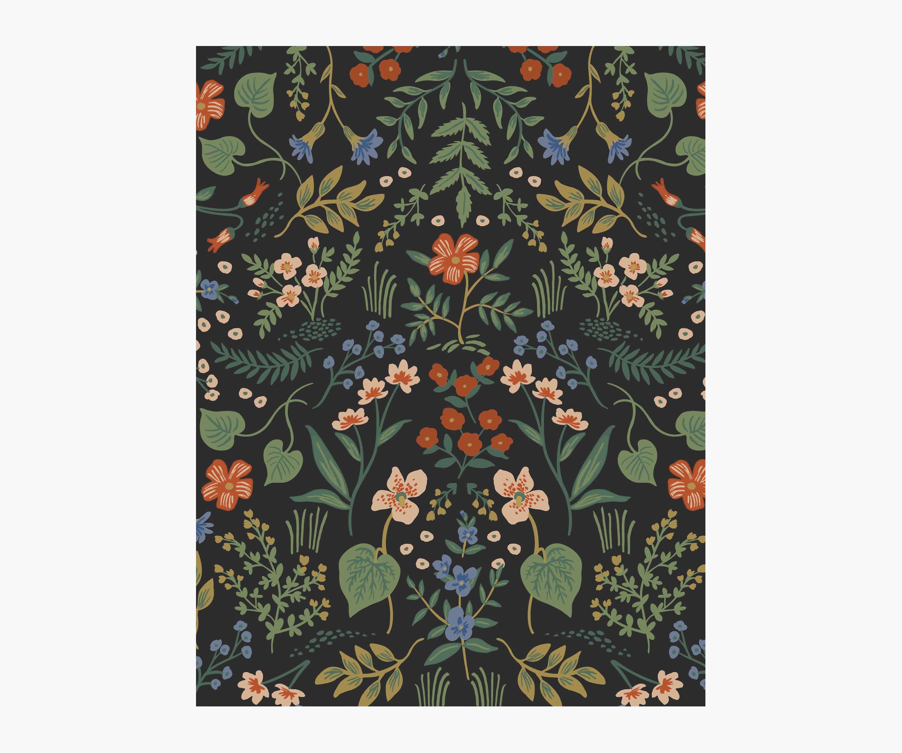 Wildwood Wallpaper Sample - Black Multi