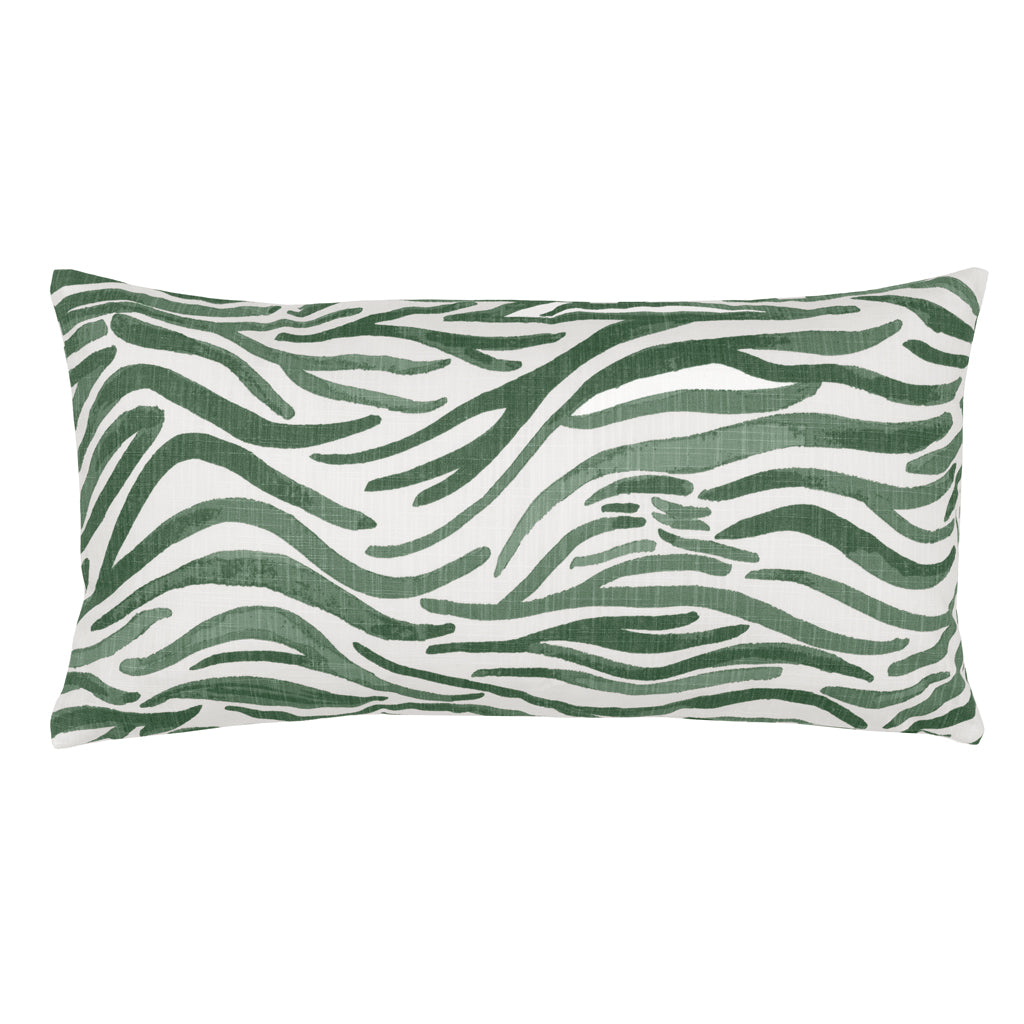 Dark Green Watercolor Reef Throw Pillow