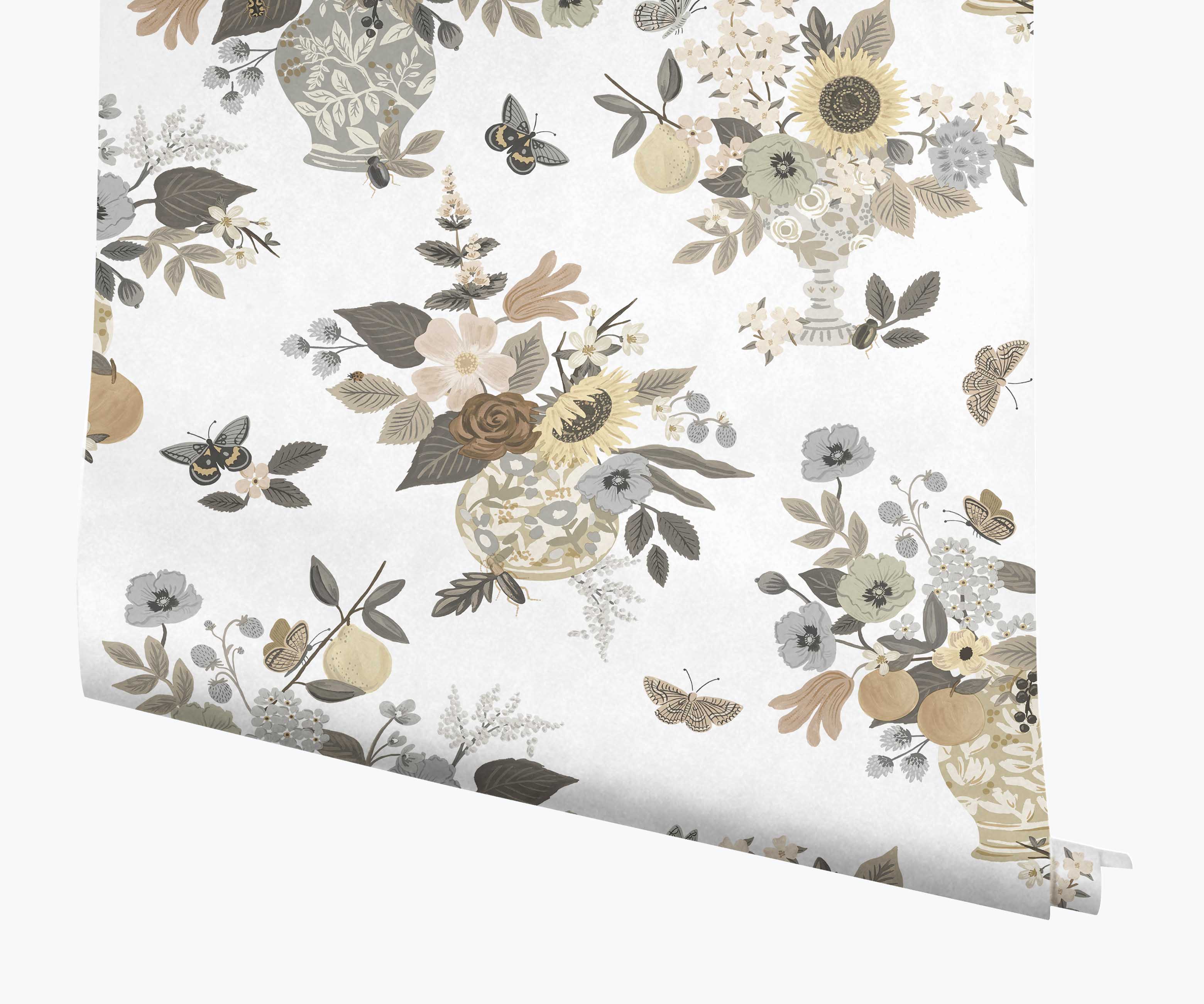 Flower Studies Wallpaper - Linen