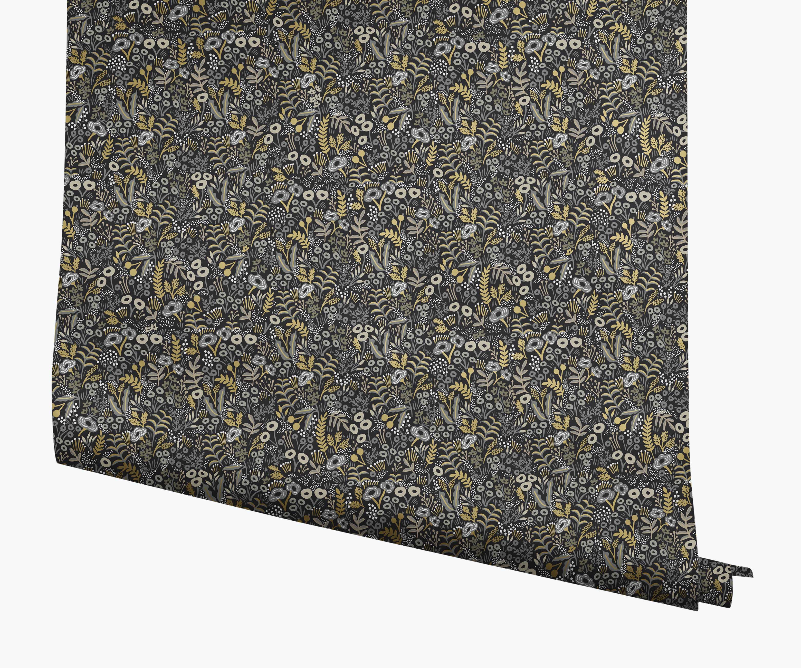 Tapestry Wallpaper - Black Linen