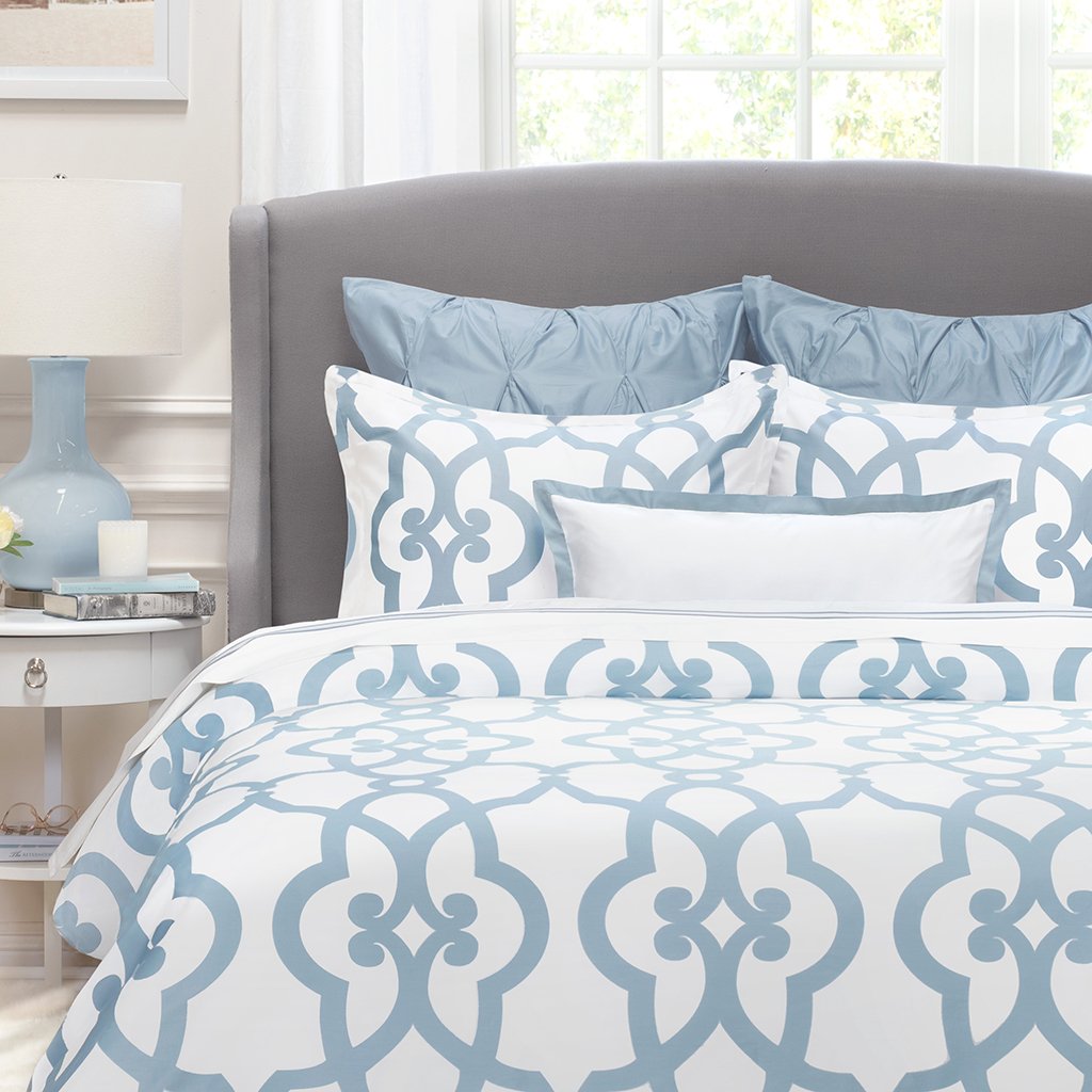 French Blue Florentine Euro Sham