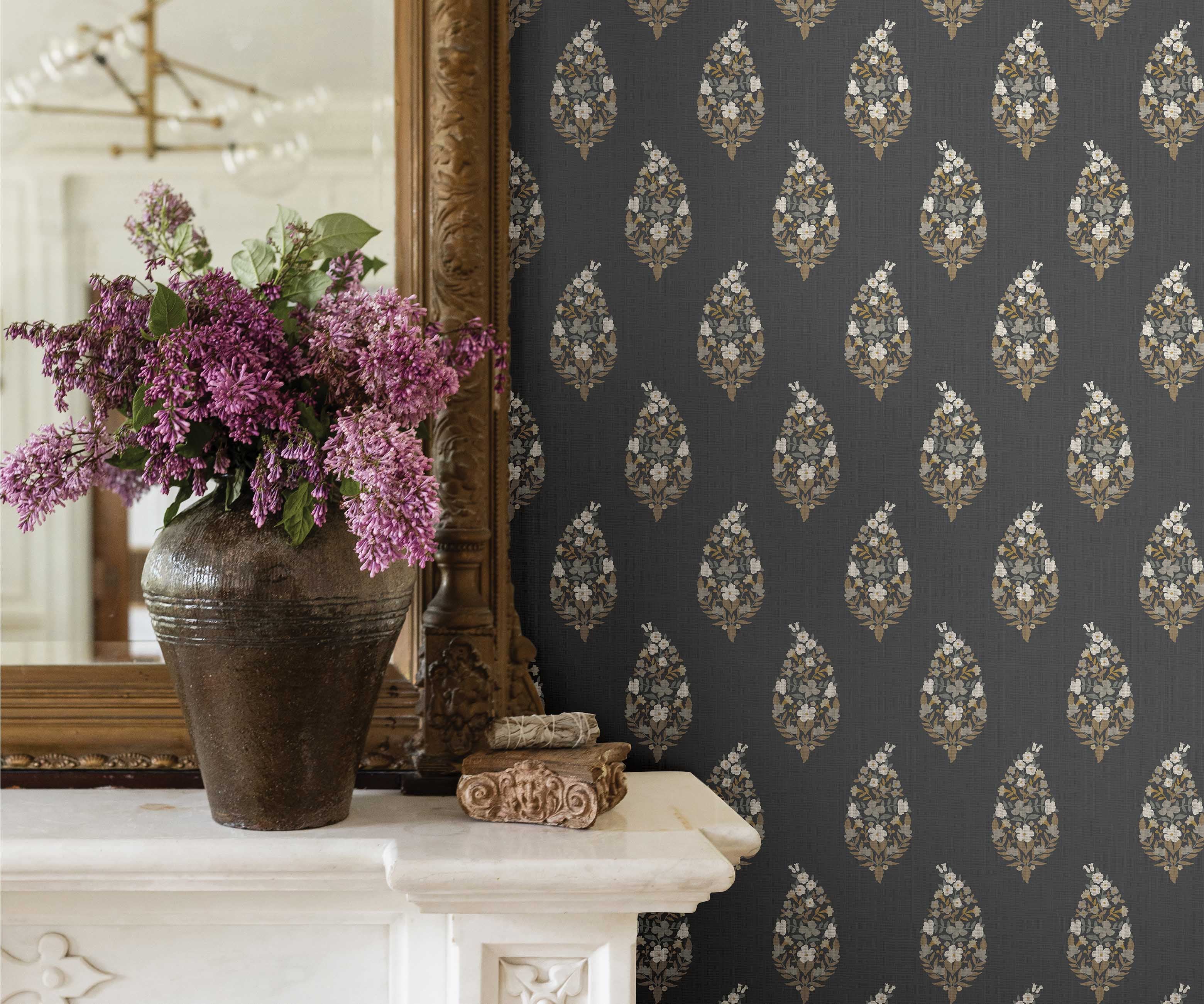 Paisley Wallpaper - Black