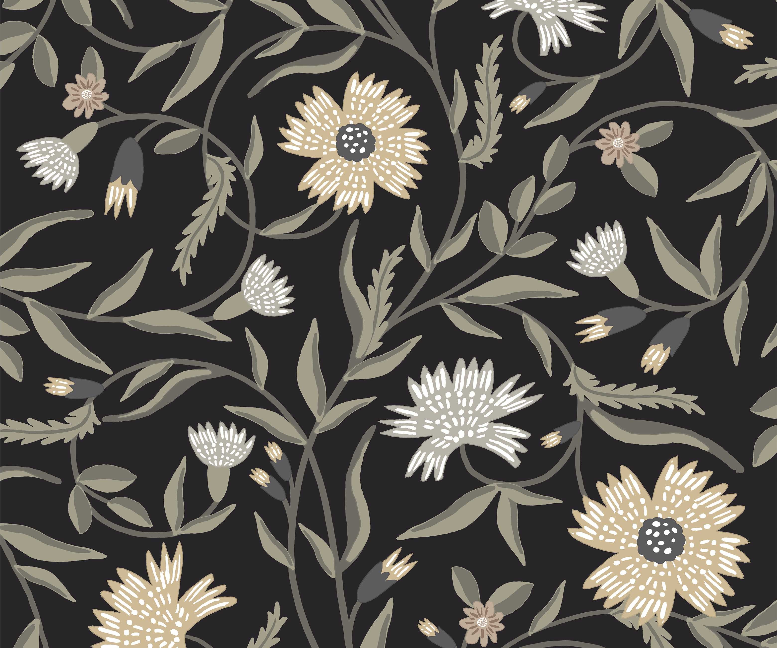 Aster Wallpaper - Black